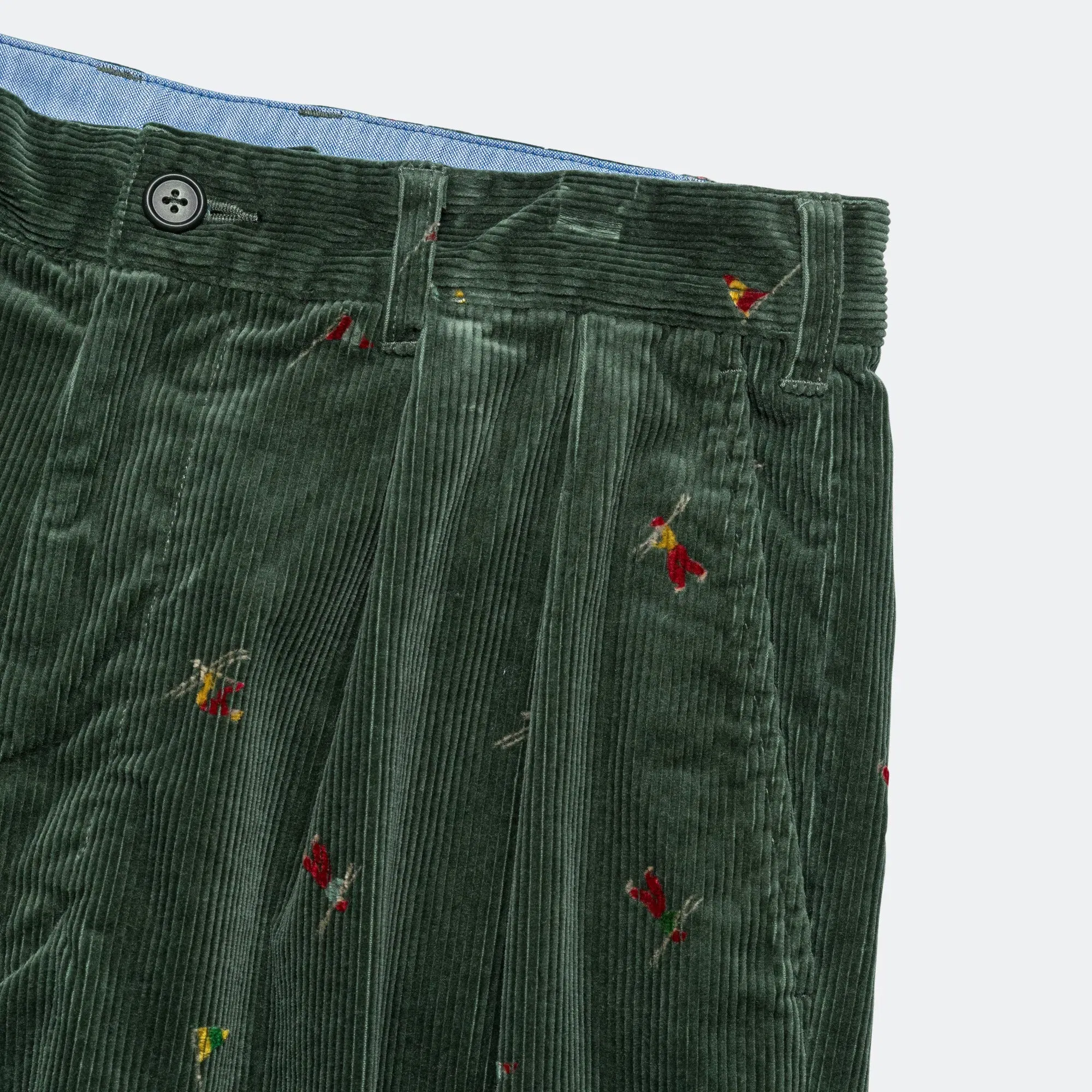 BEAMS PLUS 2 Pleats Trousers Corduroy - Skier Green