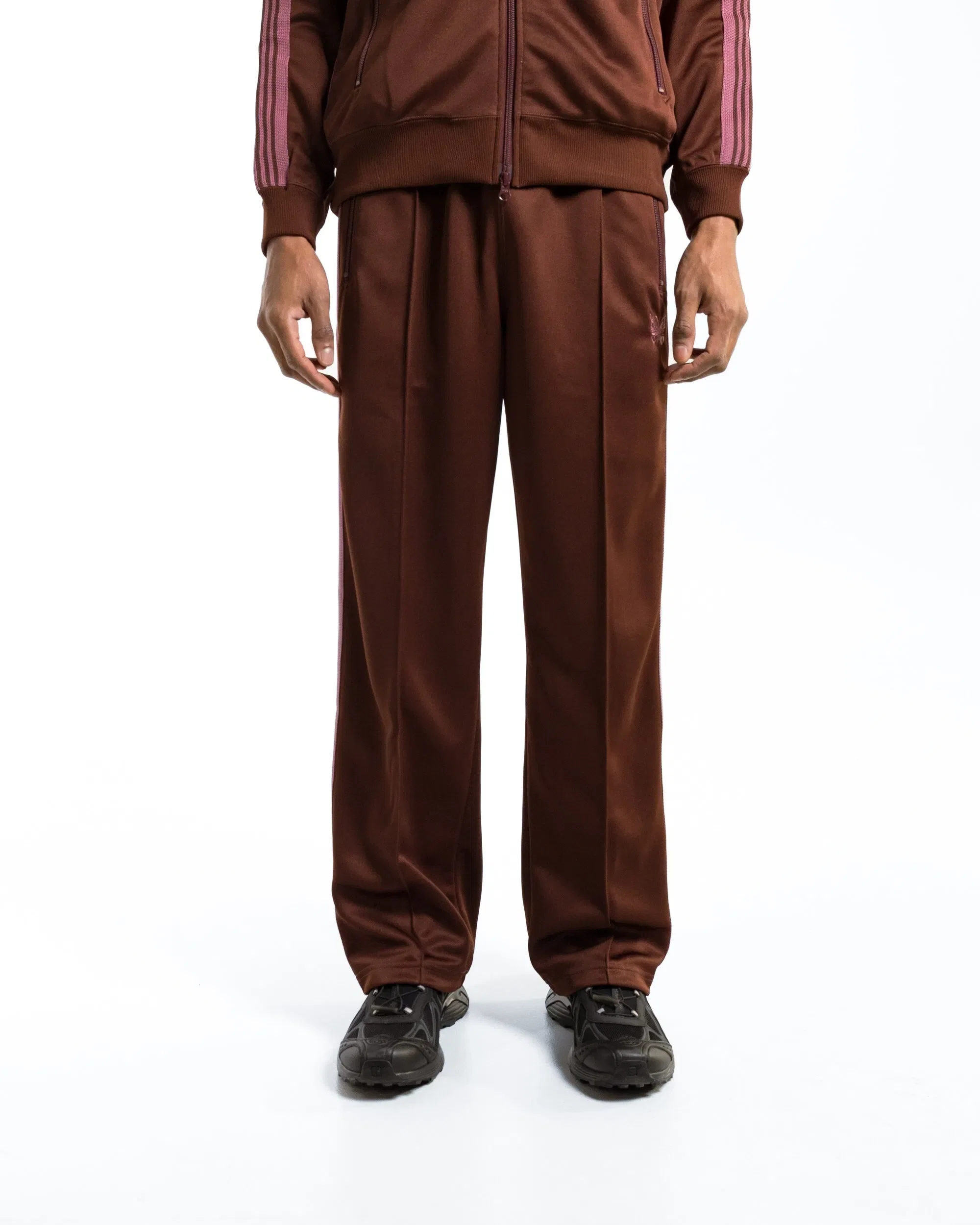 Needles Track Pant - Brown Poly Smooth