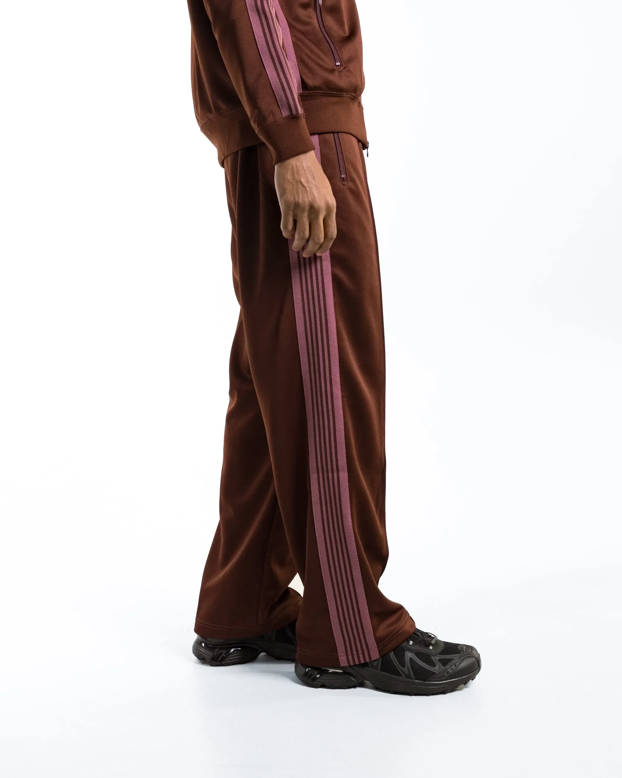 Needles Track Pant - Brown Poly Smooth