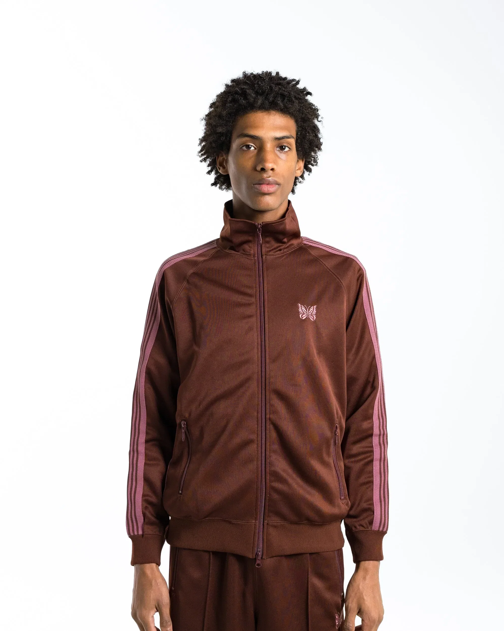 Needles Track Jacket - Brown Poly Smooth
