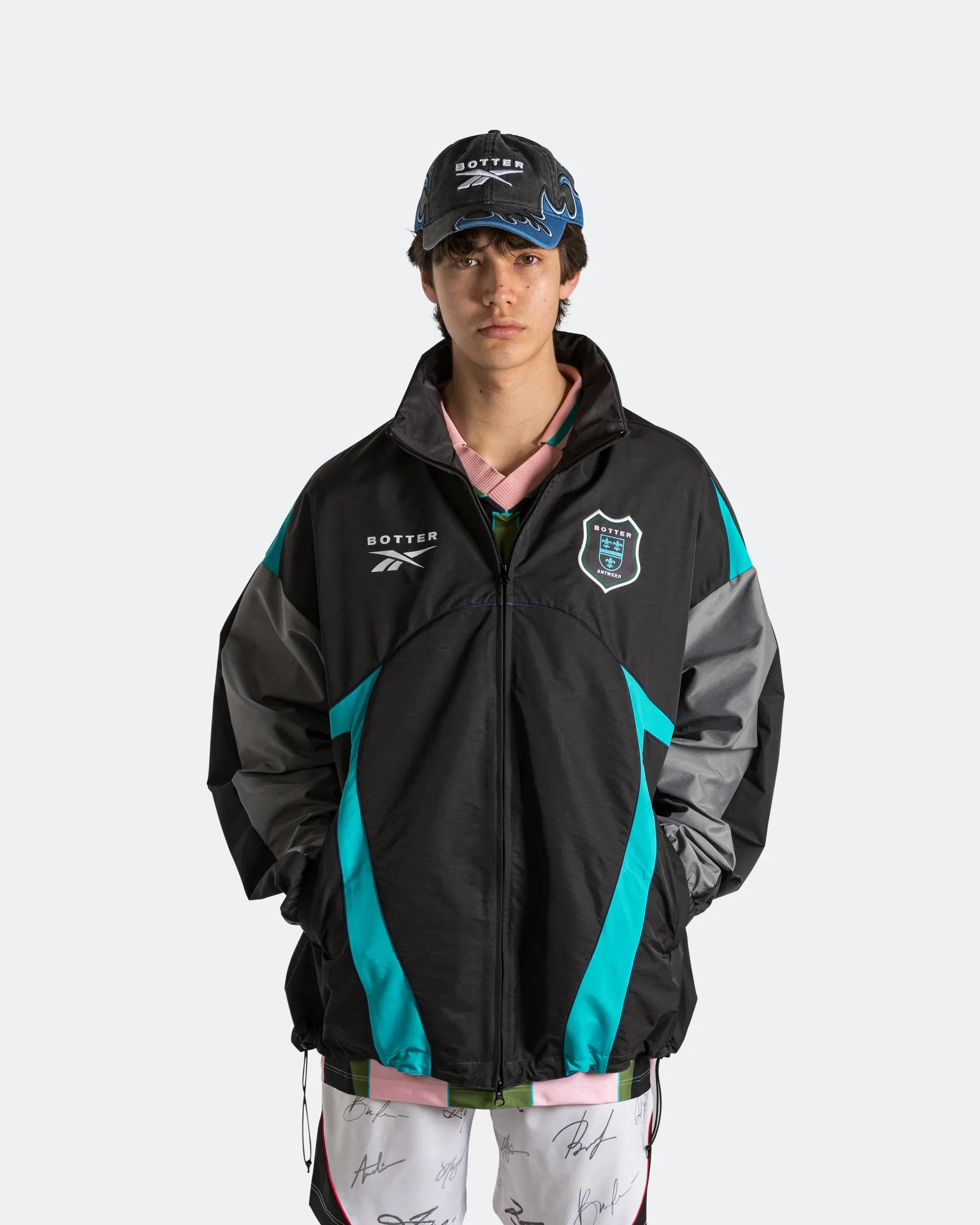 Reebok LTD Summer Bench Jacket x Botter - Grey/Aqua Blue