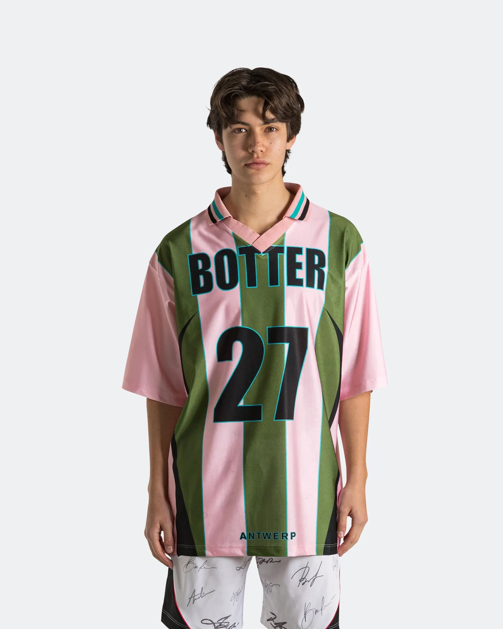 Reebok LTD Reverse Soccer Tee x Botter - Striped Pink/Green