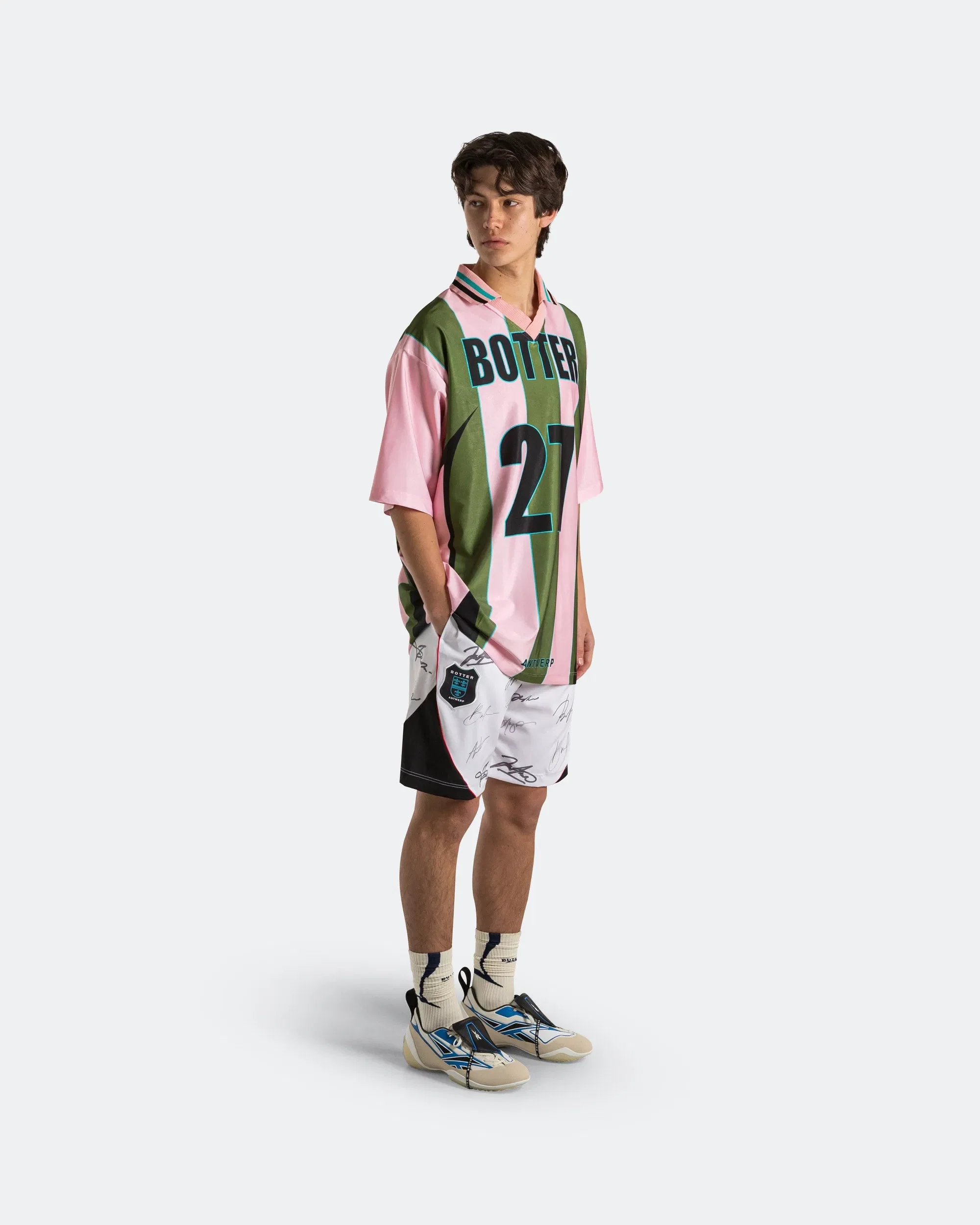 Reebok LTD Reverse Soccer Tee x Botter - Striped Pink/Green