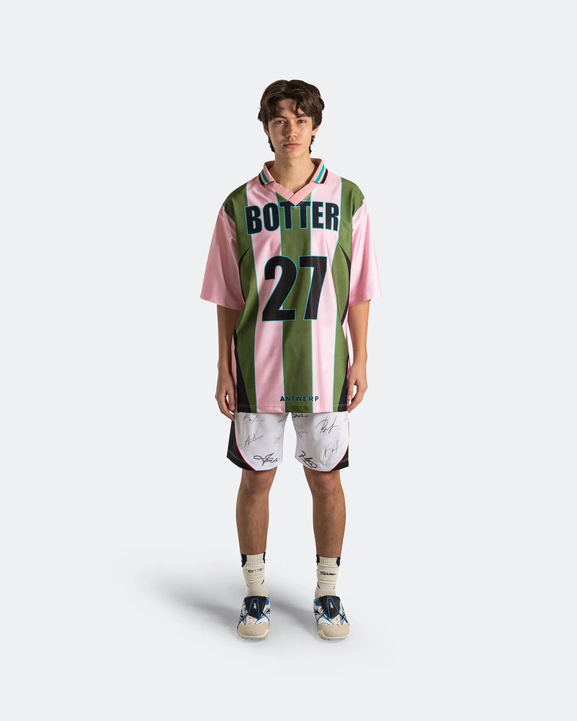 Reebok LTD Reverse Soccer Tee x Botter - Striped Pink/Green