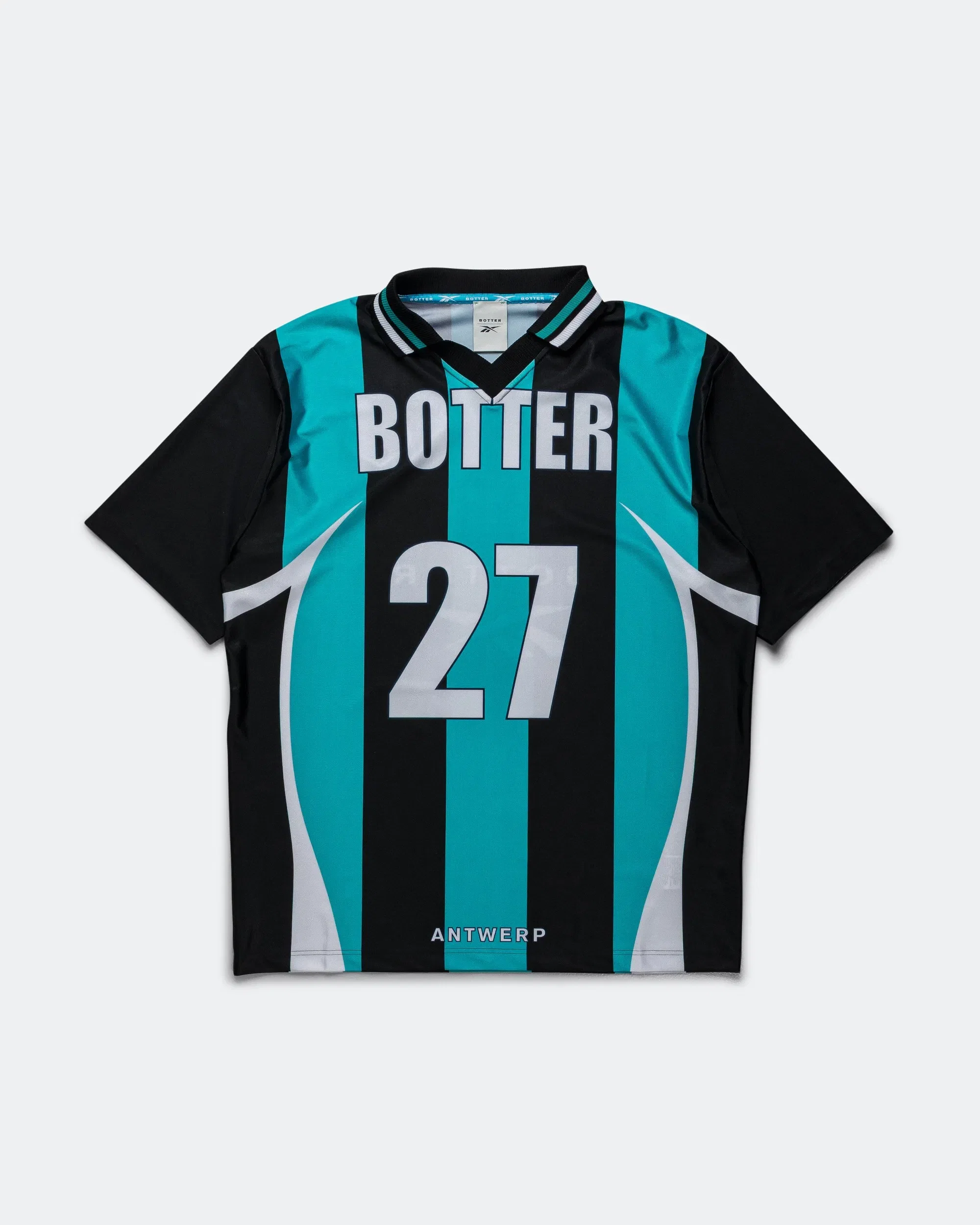 Reebok LTD Reverse Soccer Tee x Botter - Striped Navy/Aqua