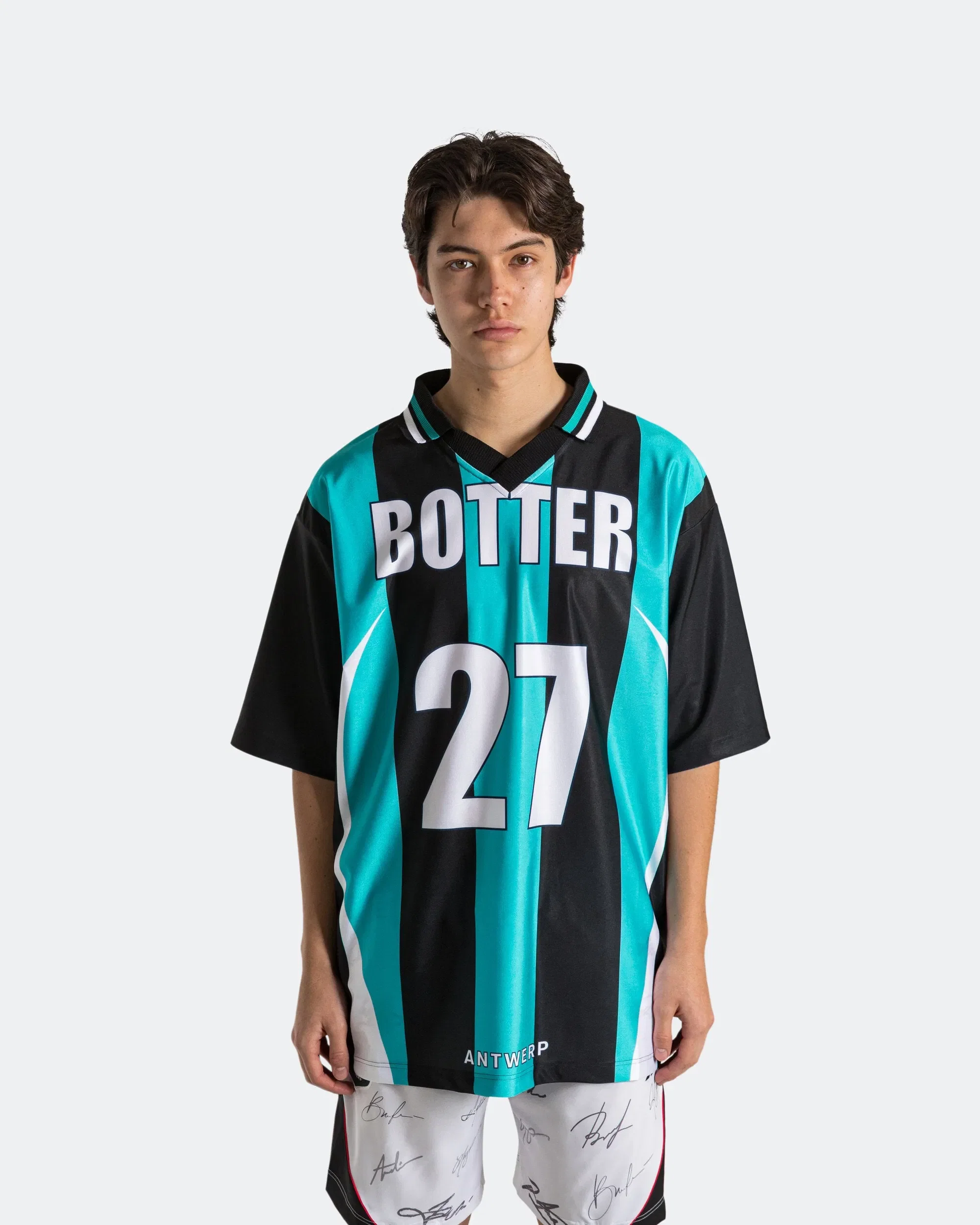 Reebok LTD Reverse Soccer Tee x Botter - Striped Navy/Aqua