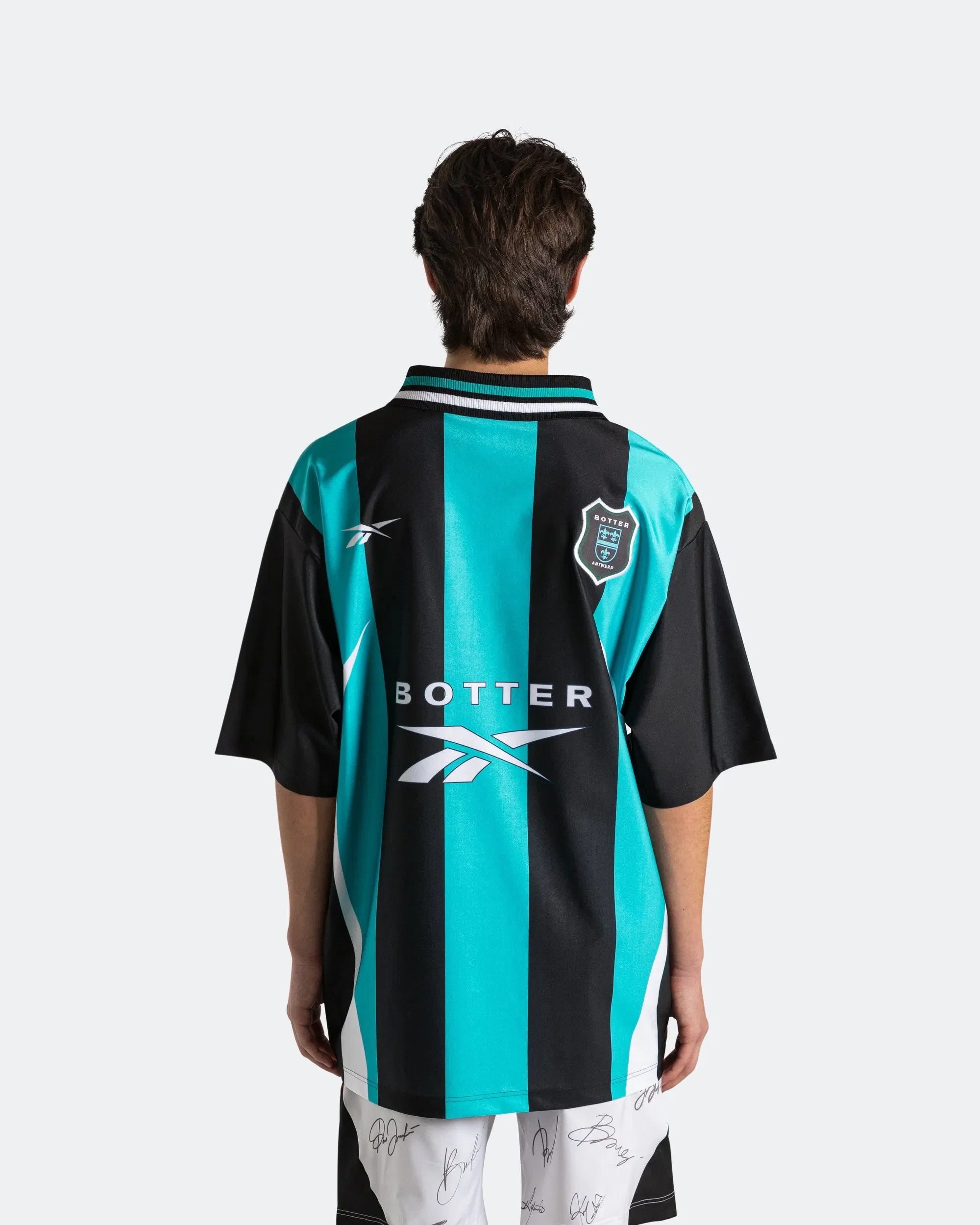 Reebok LTD Reverse Soccer Tee x Botter - Striped Navy/Aqua
