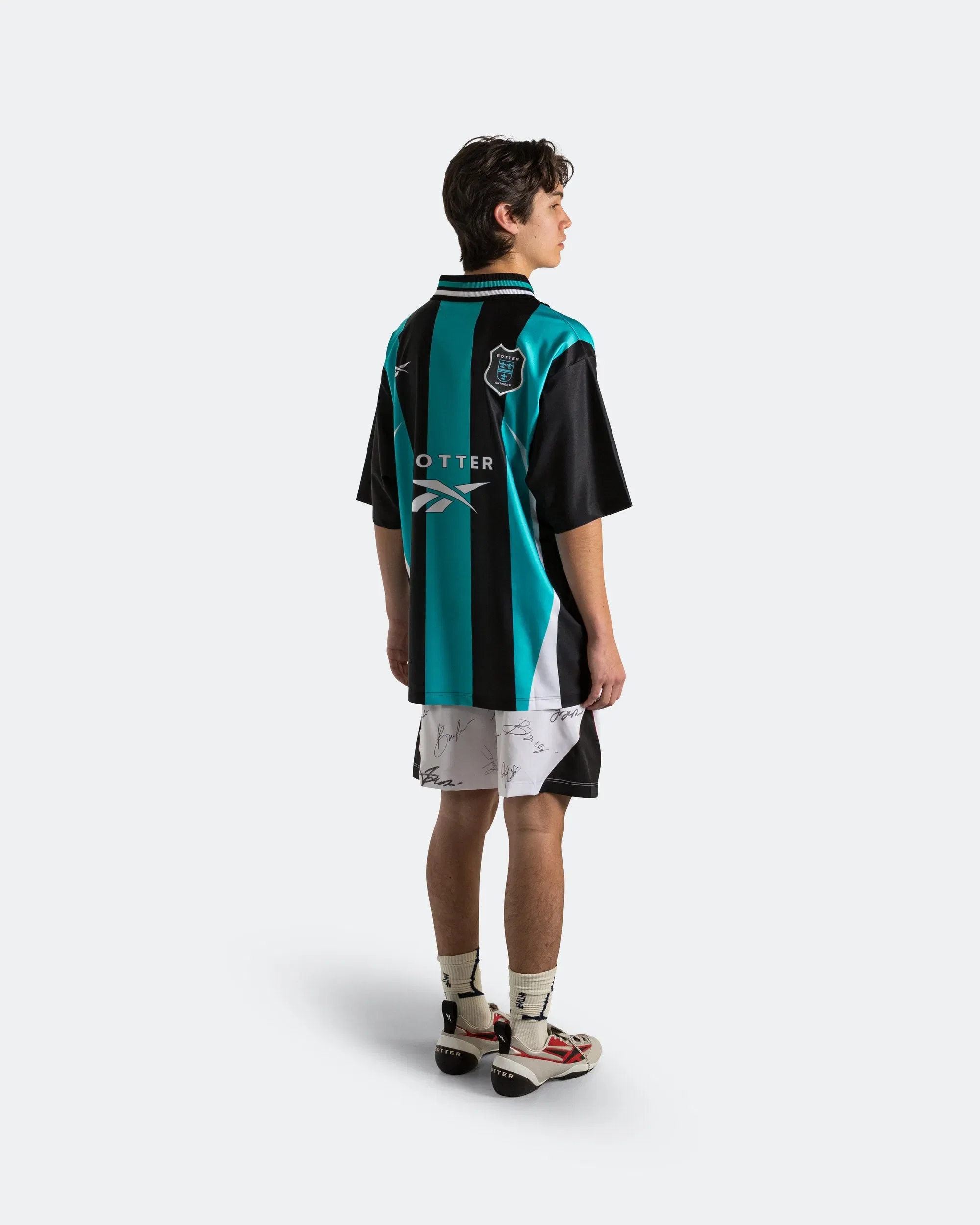 Reebok LTD Reverse Soccer Tee x Botter - Striped Navy/Aqua