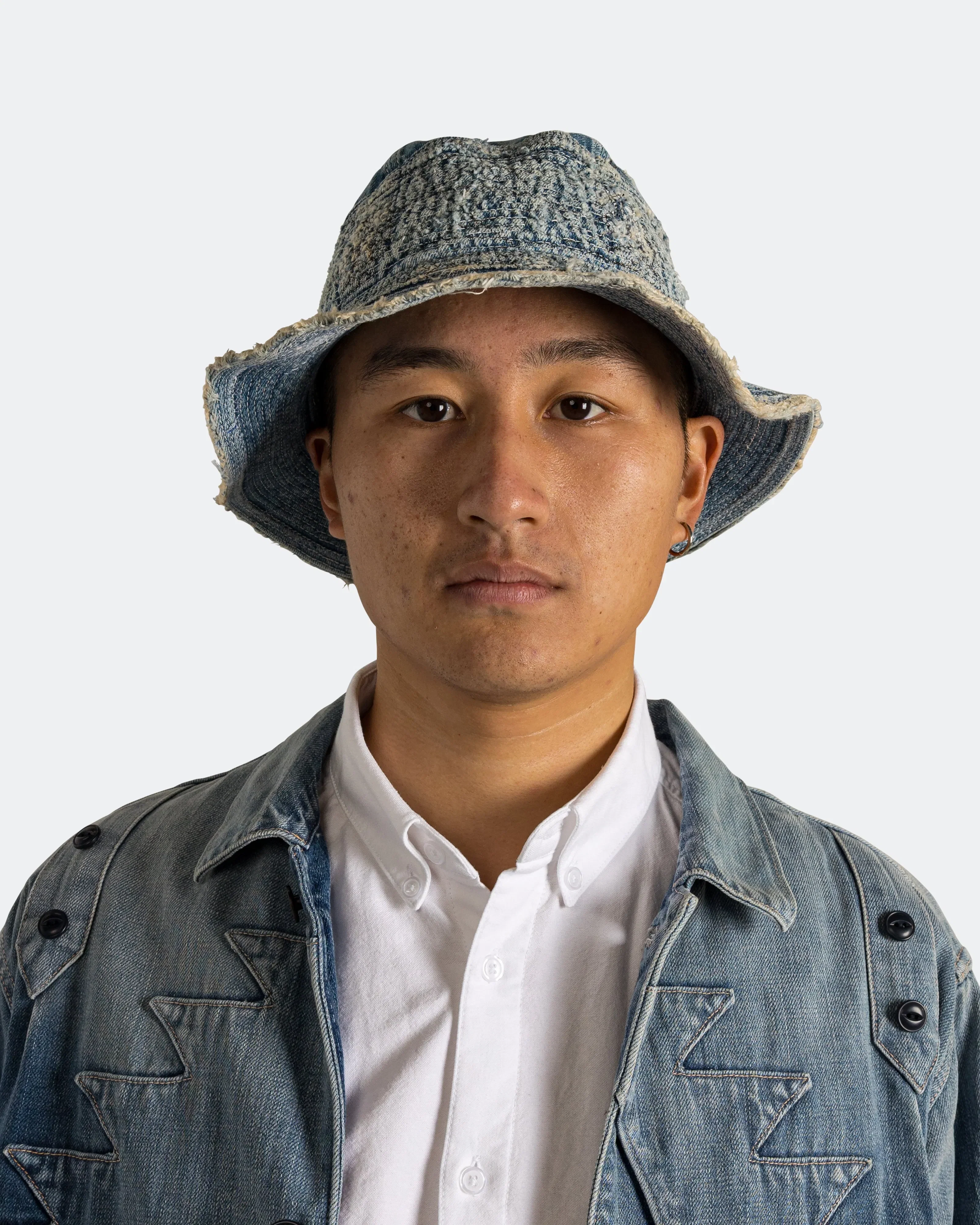 KAPITAL 11.5oz Denim THE OLD MAN AND THE SEA Hat (CRASH Remake) - Indigo