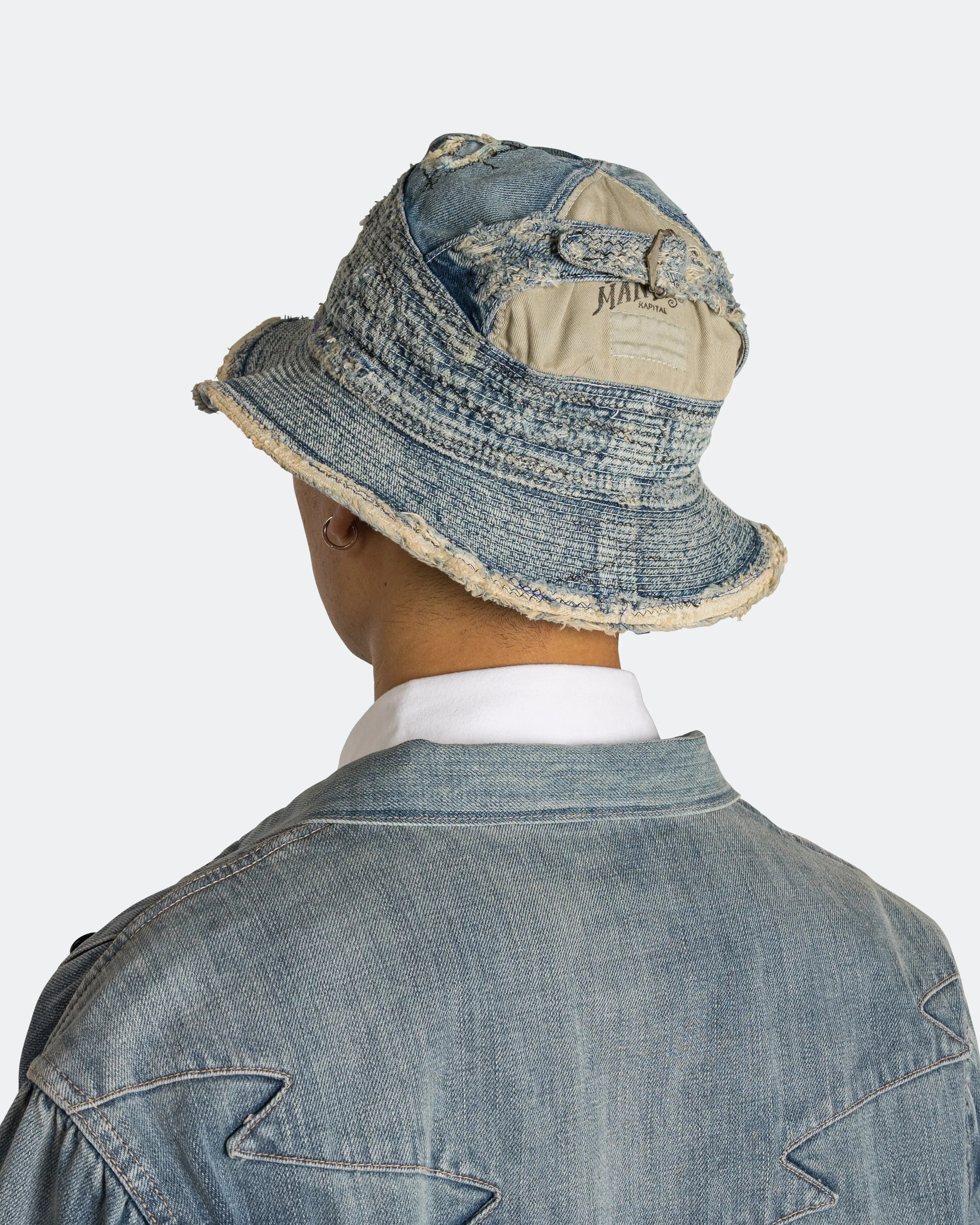 KAPITAL 11.5oz Denim THE OLD MAN AND THE SEA Hat (CRASH Remake) - Indigo