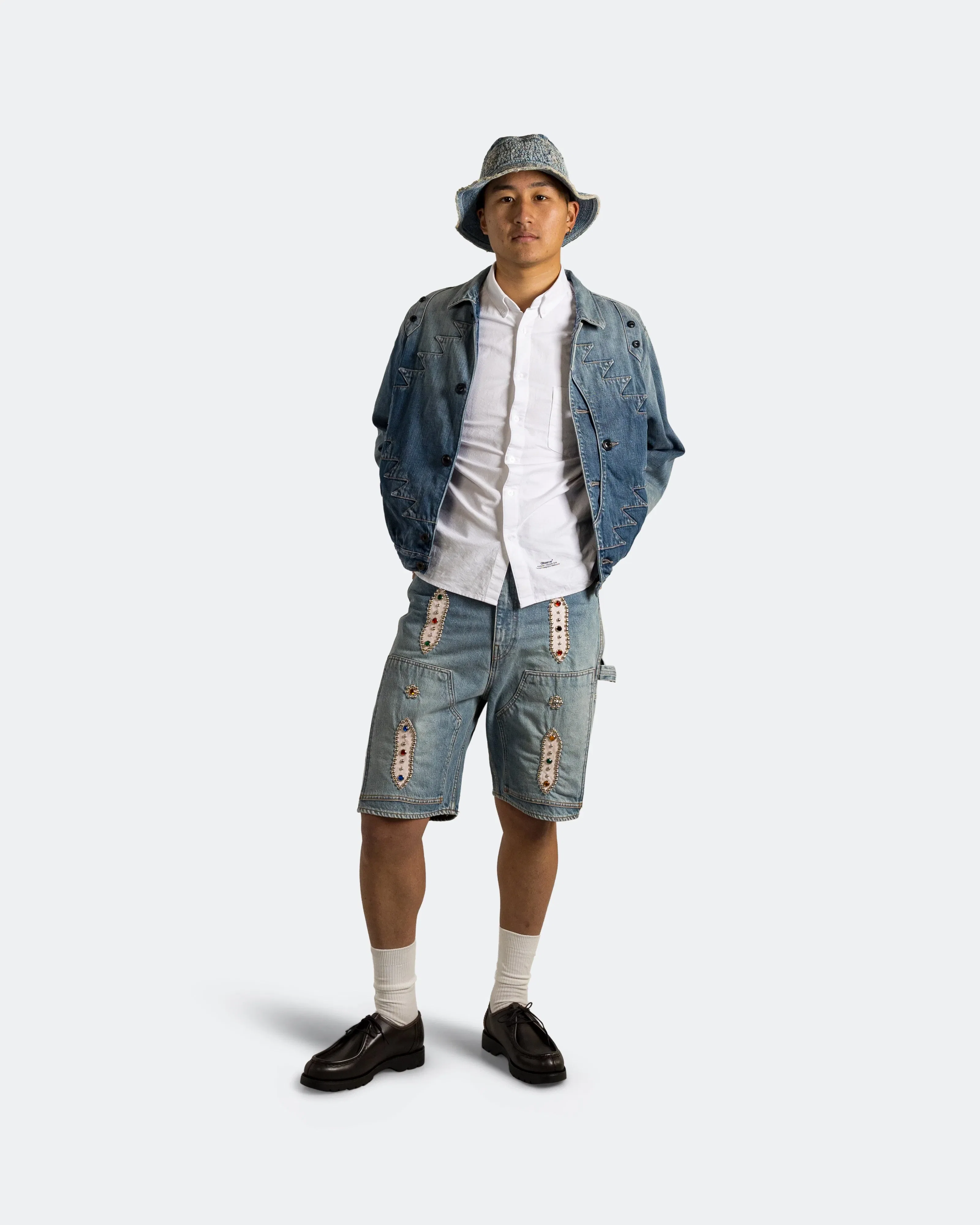 KAPITAL 11.5oz Denim THE OLD MAN AND THE SEA Hat (CRASH Remake) - Indigo