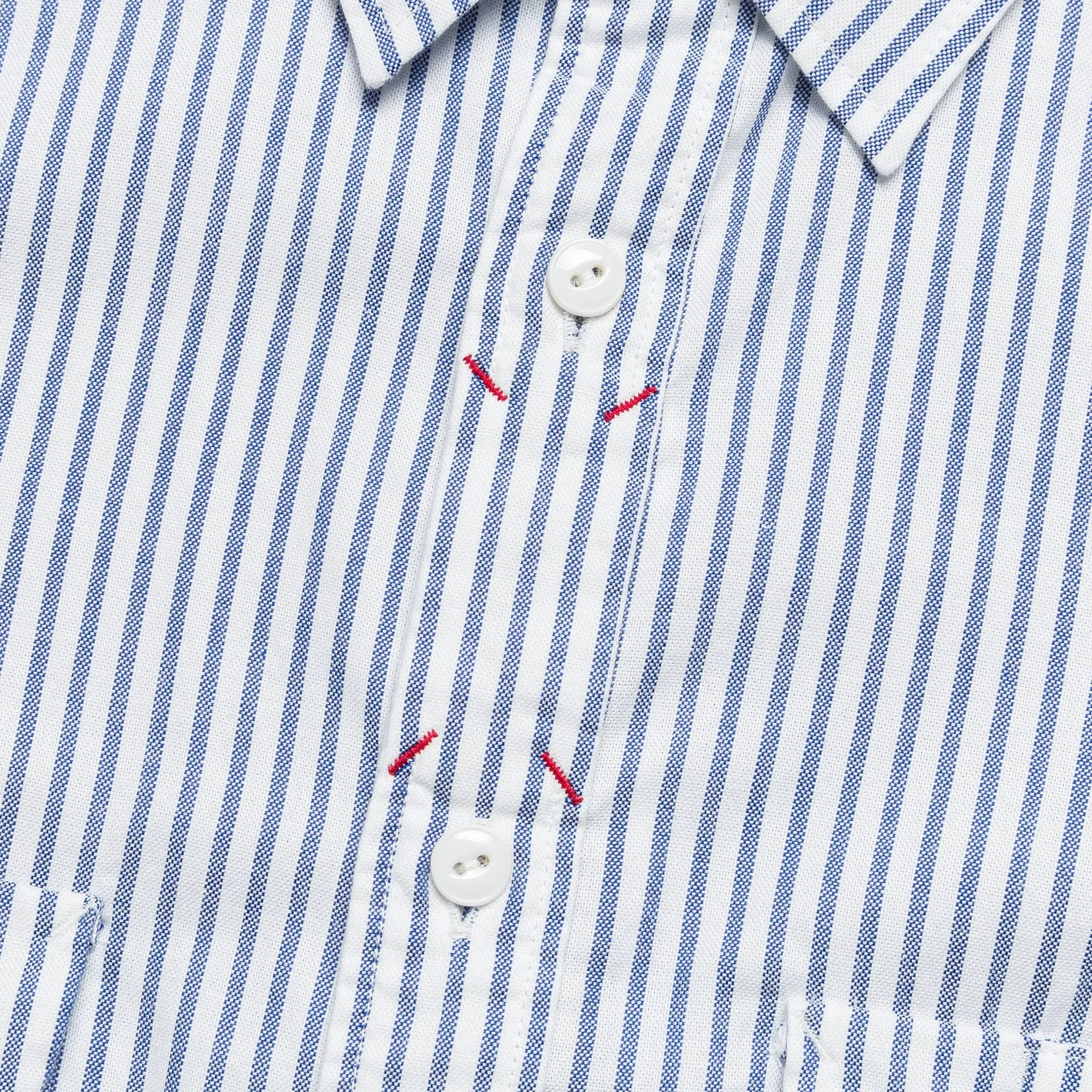 KAPITAL OX Stripe Clip Shirt - Blue