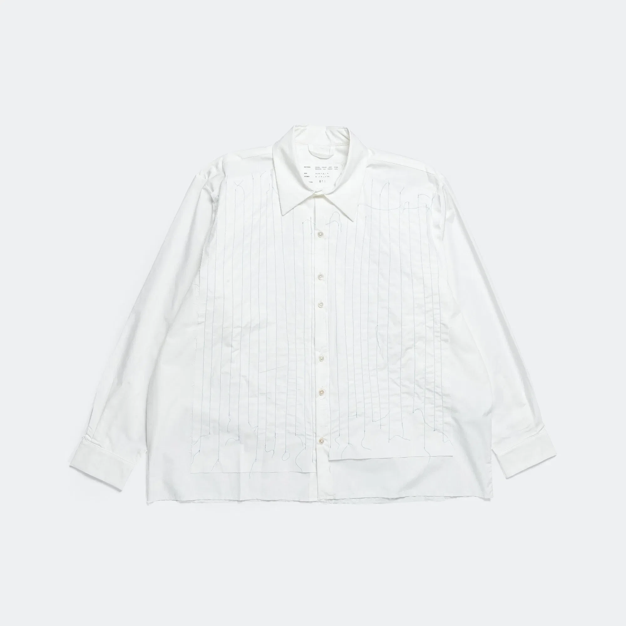 Camiel Fortgens Quilted Shirt - White Hand Quilted Cotton Poplin