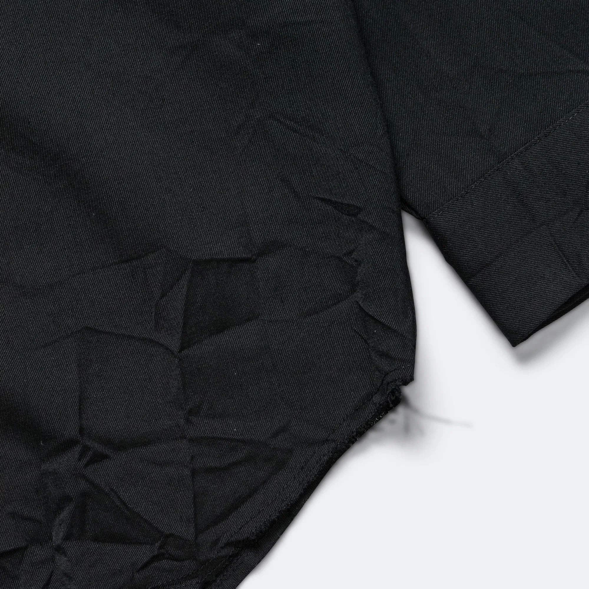Camiel Fortgens Over Shirt - Black Wrinkled Wool Twill