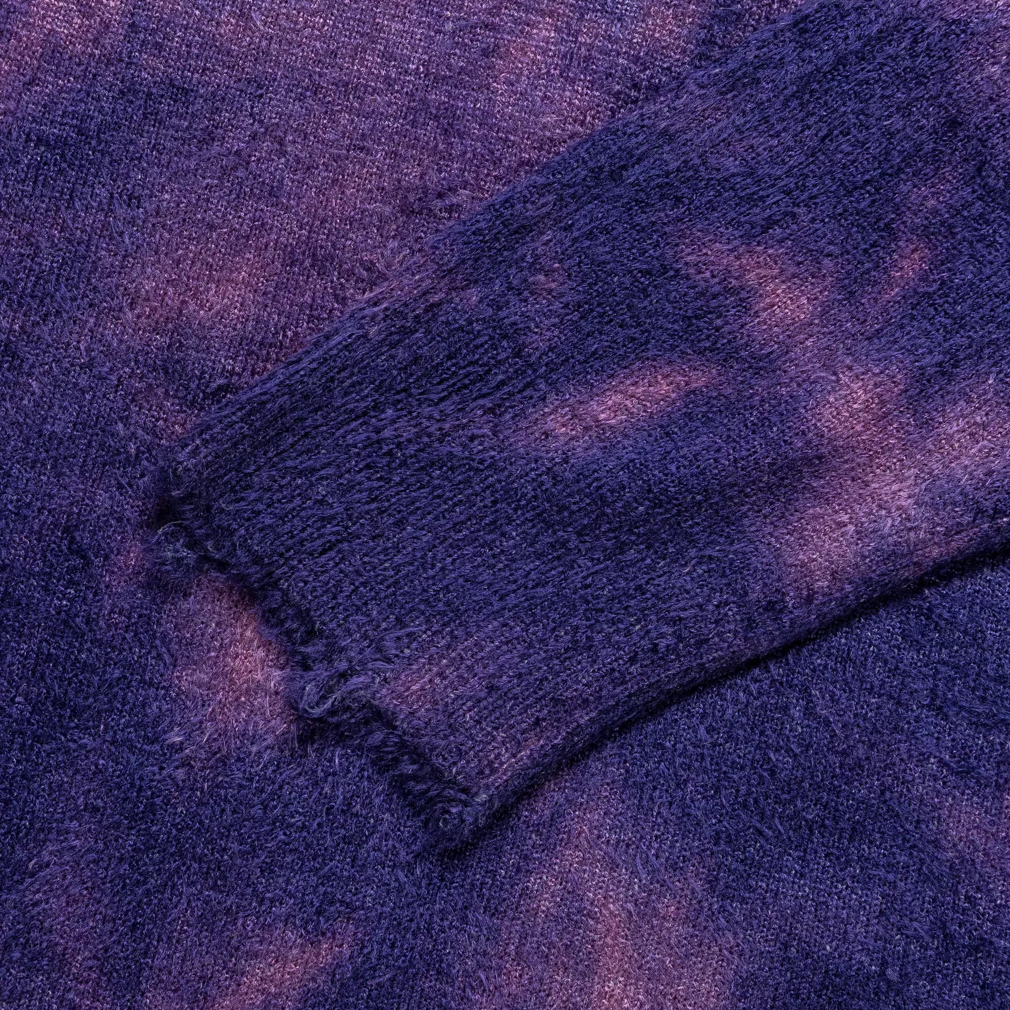 Junya Watanabe MAN Rayon Mole Yarn Jersey Uneven Dye Knit Crew - Navy/Purple
