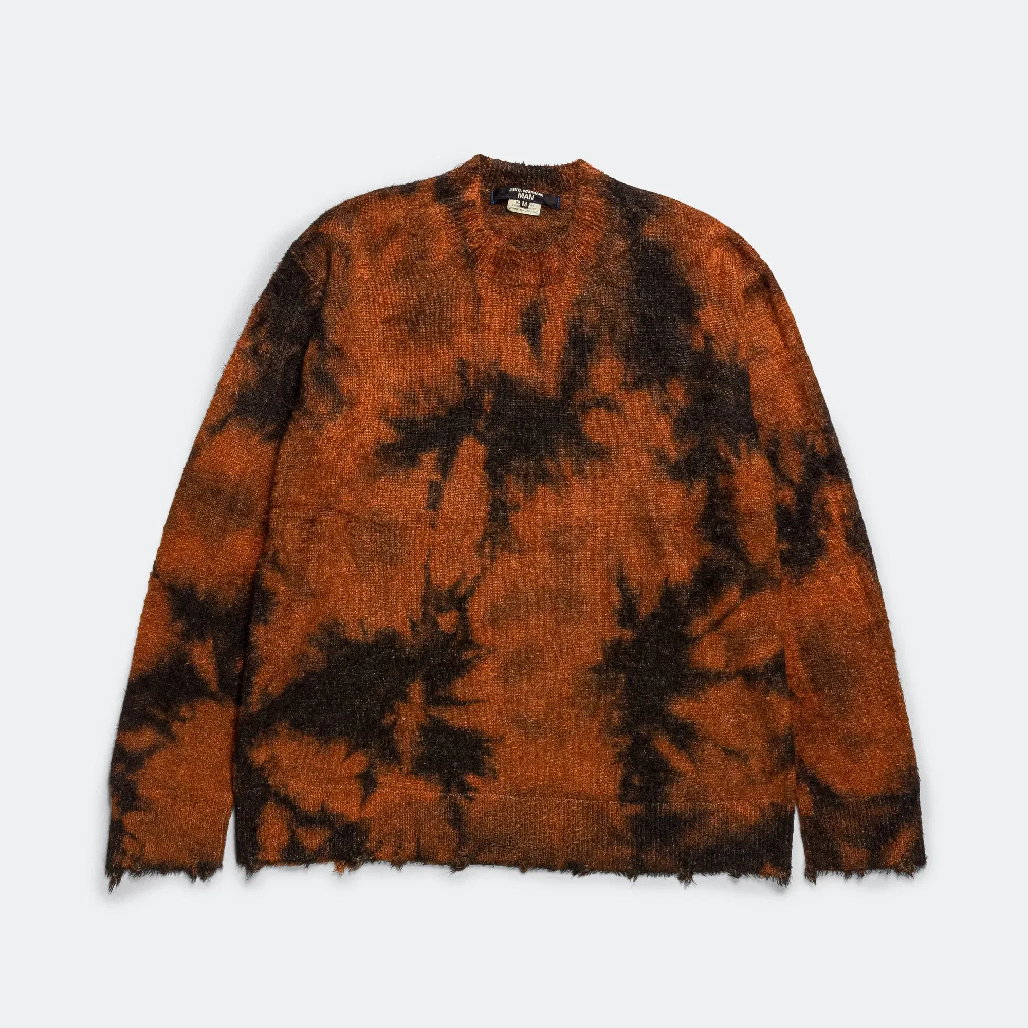Junya Watanabe MAN Rayon Mole Yarn Jersey Uneven Dye Knit Crew - Brown/Orange