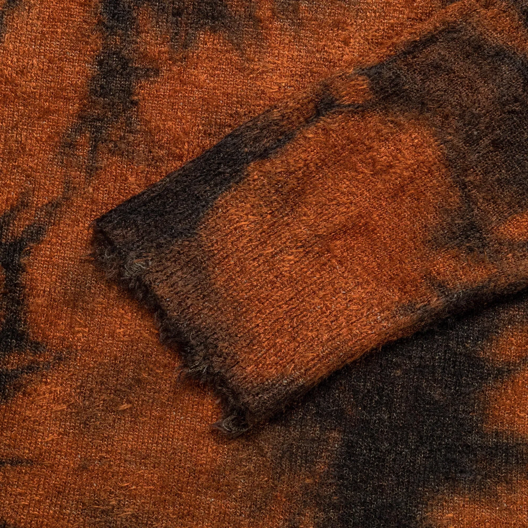 Junya Watanabe MAN Rayon Mole Yarn Jersey Uneven Dye Knit Crew - Brown/Orange