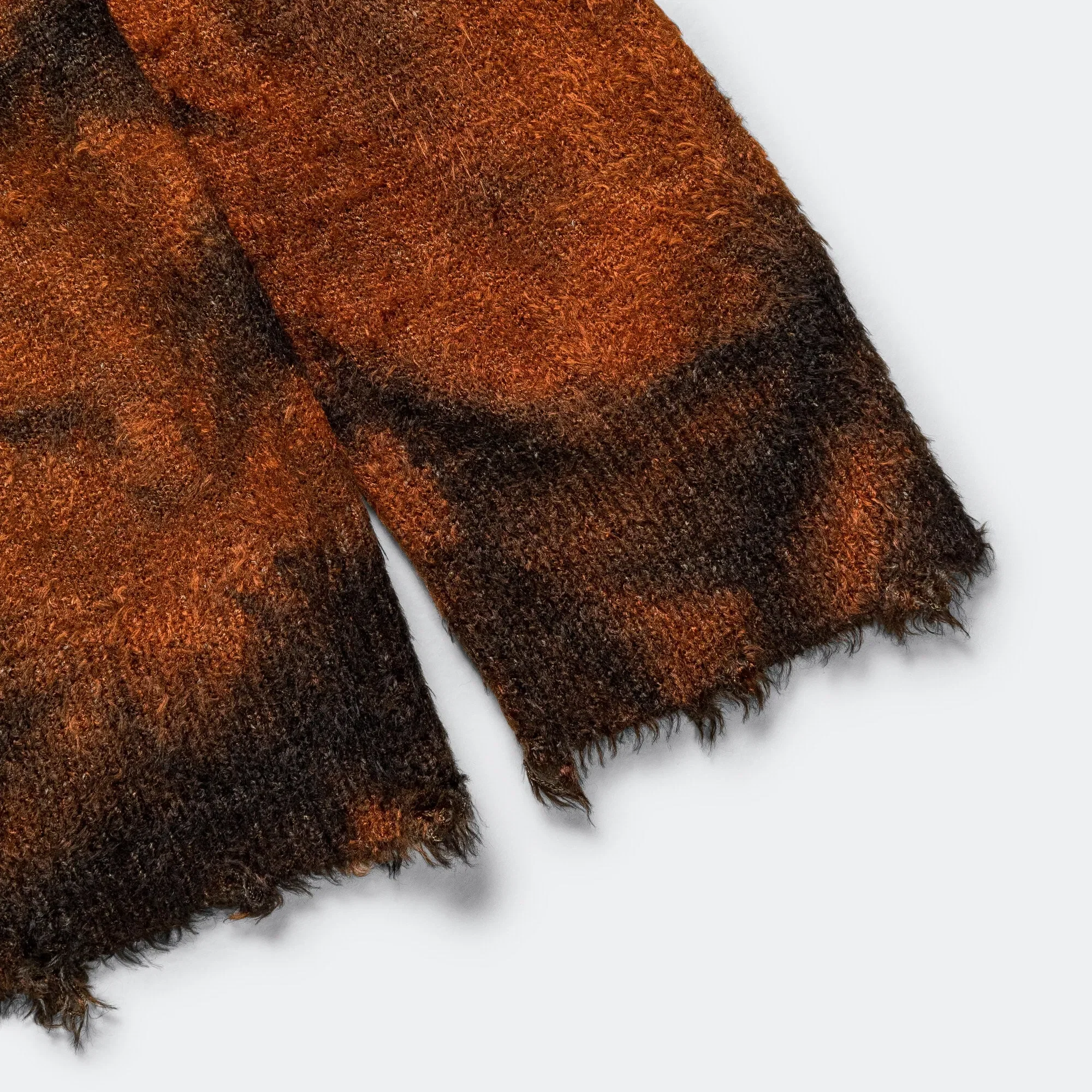 Junya Watanabe MAN Rayon Mole Yarn Jersey Uneven Dye Knit Crew - Brown/Orange