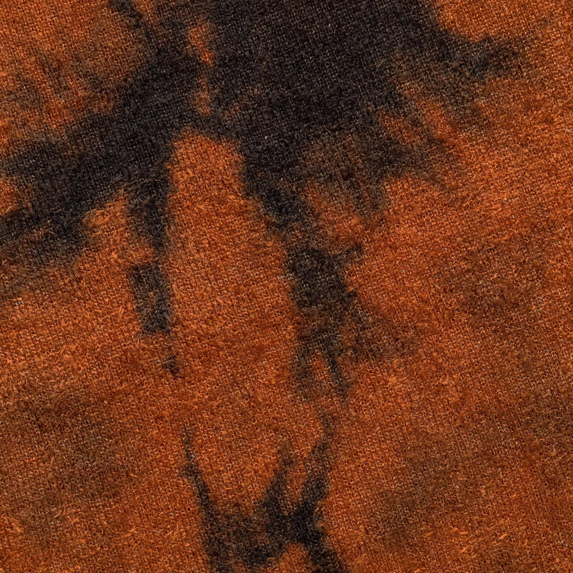 Junya Watanabe MAN Rayon Mole Yarn Jersey Uneven Dye Knit Crew - Brown/Orange