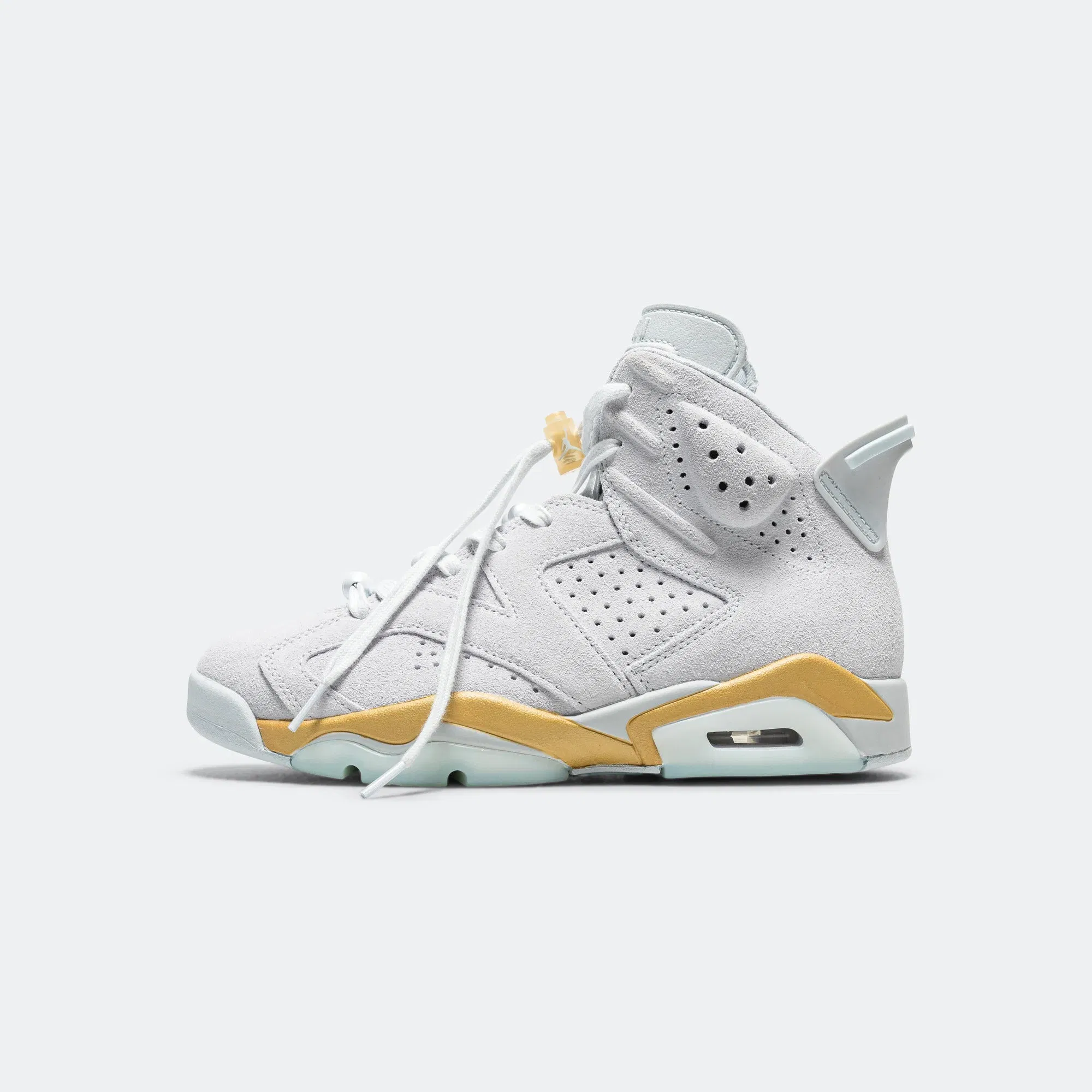 Air Jordan Womens Air Jordan 6 Retro - Pure Platinum/Glacier Blue-Metallic Gold