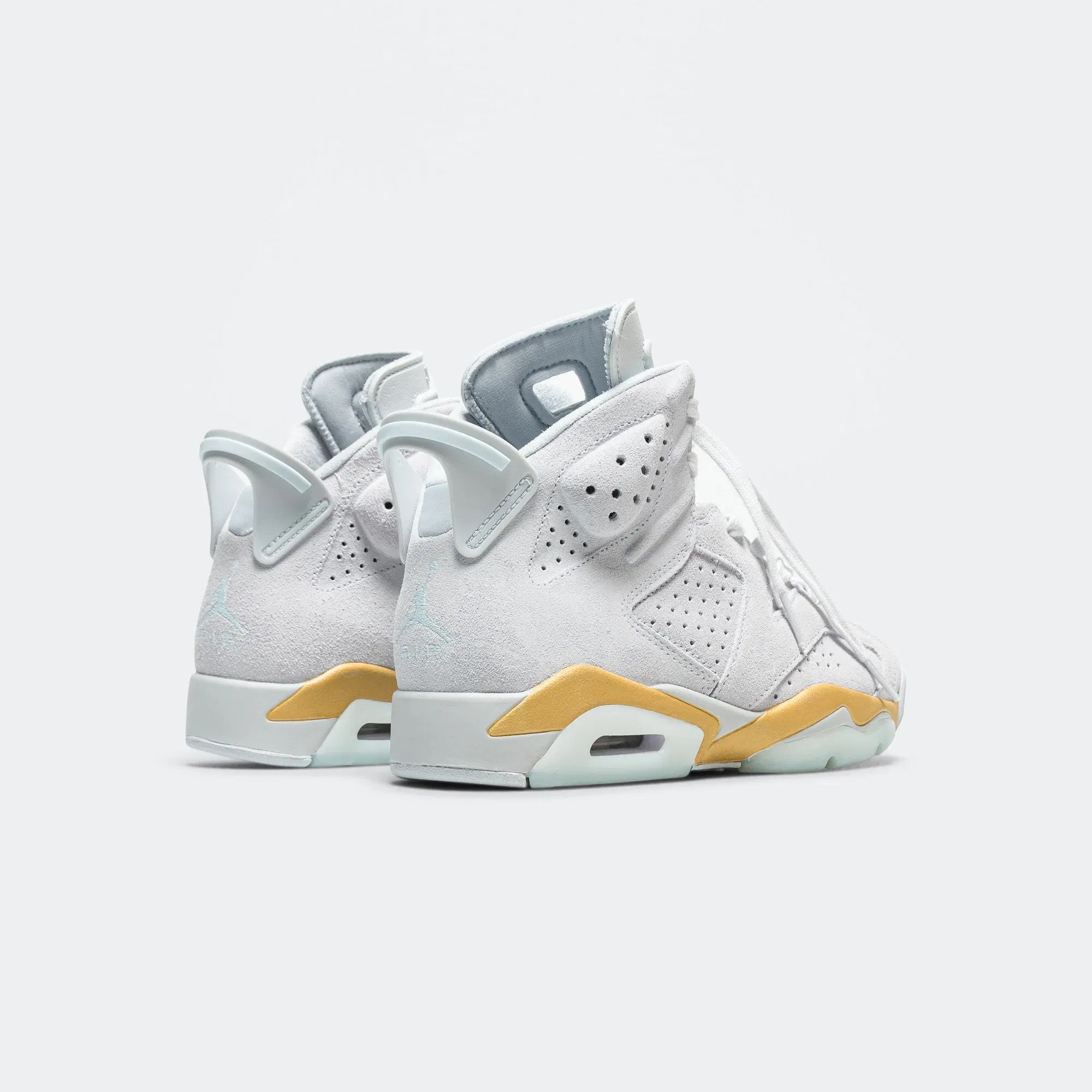 Air Jordan Womens Air Jordan 6 Retro - Pure Platinum/Glacier Blue-Metallic Gold