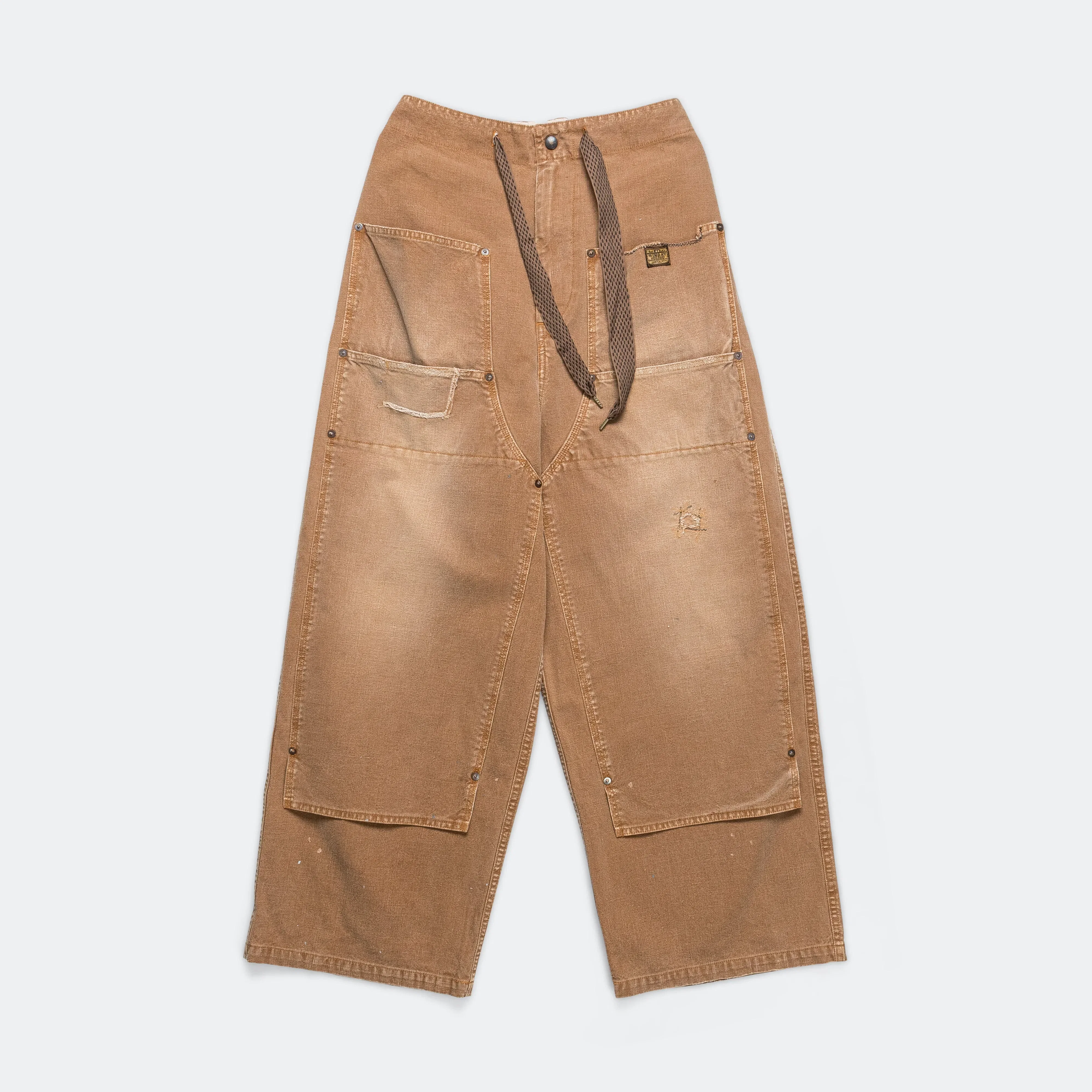 KAPITAL Canvas W-Knee EASY Baggy Pants (FARMER Remake) - Gold
