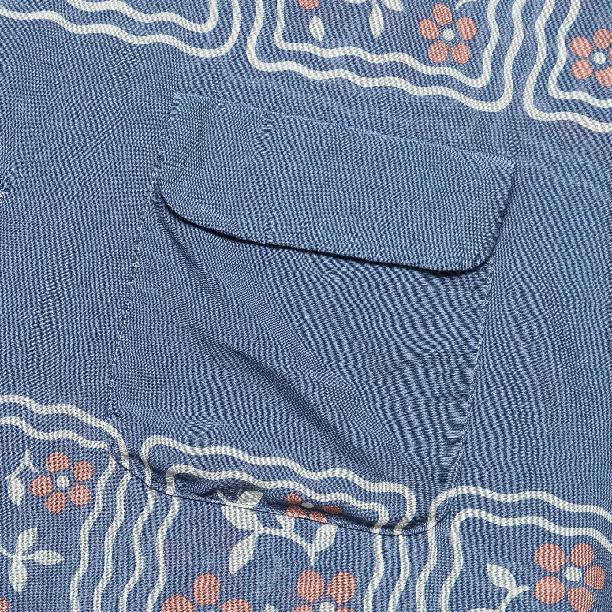 KAPITAL Silk Rayon COOKIE WRANGLE Collar Shirt - Blue