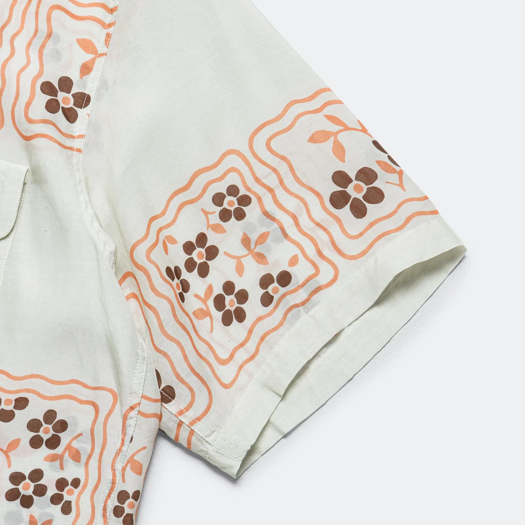 KAPITAL Silk Rayon COOKIE WRANGLE Collar Aloha Shirt - Ecru