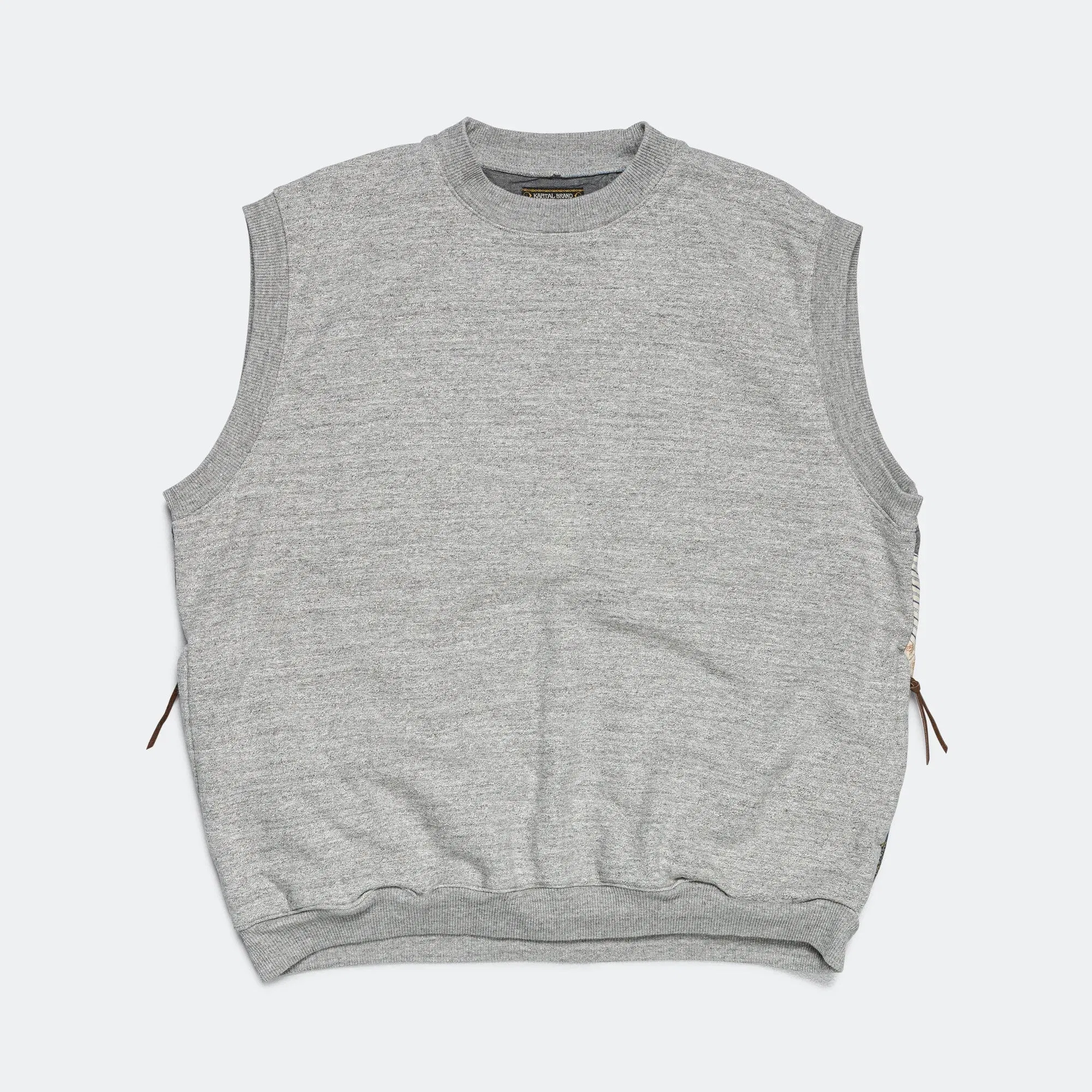 KAPITAL TOP SWT Knit x YABANE Quilt 2 TONES BIG Vest - Grey/IDG