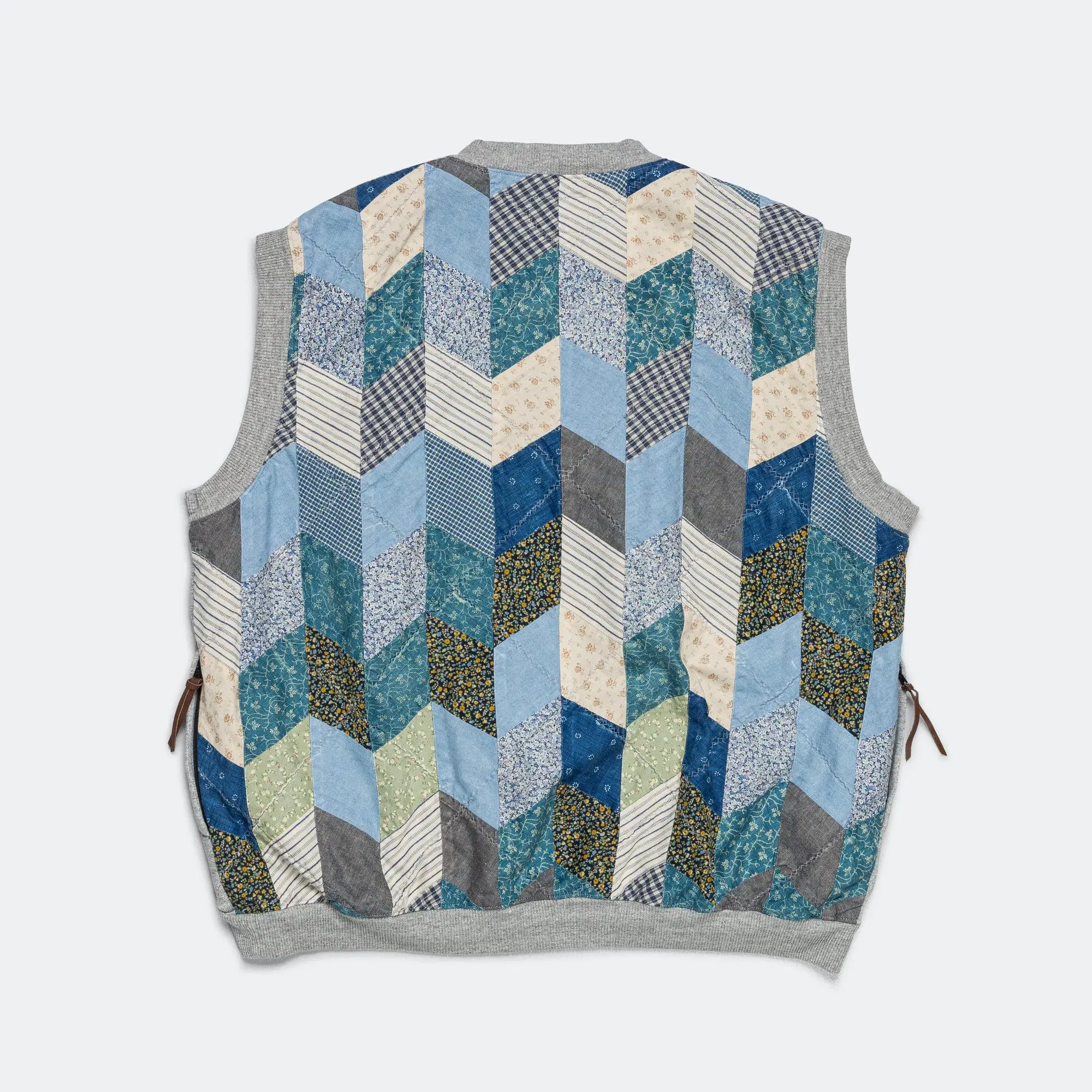 KAPITAL TOP SWT Knit x YABANE Quilt 2 TONES BIG Vest - Grey/IDG