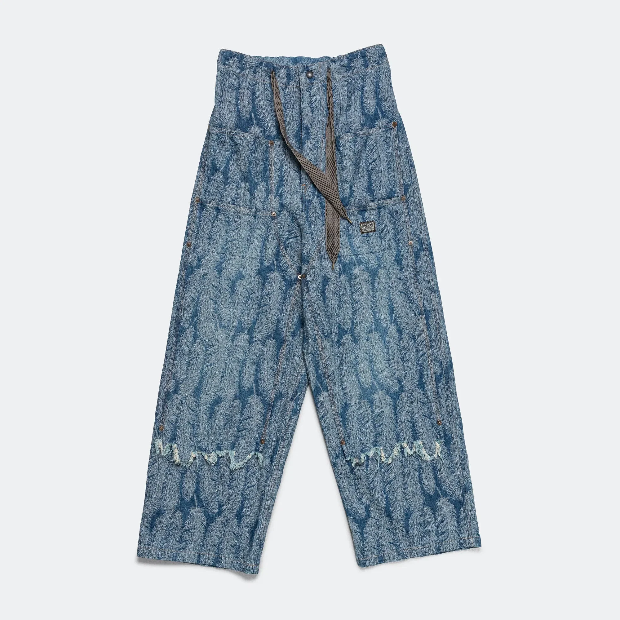 KAPITAL 12oz MAGPIE Denim W-Knee EASY Baggy Pants - Light