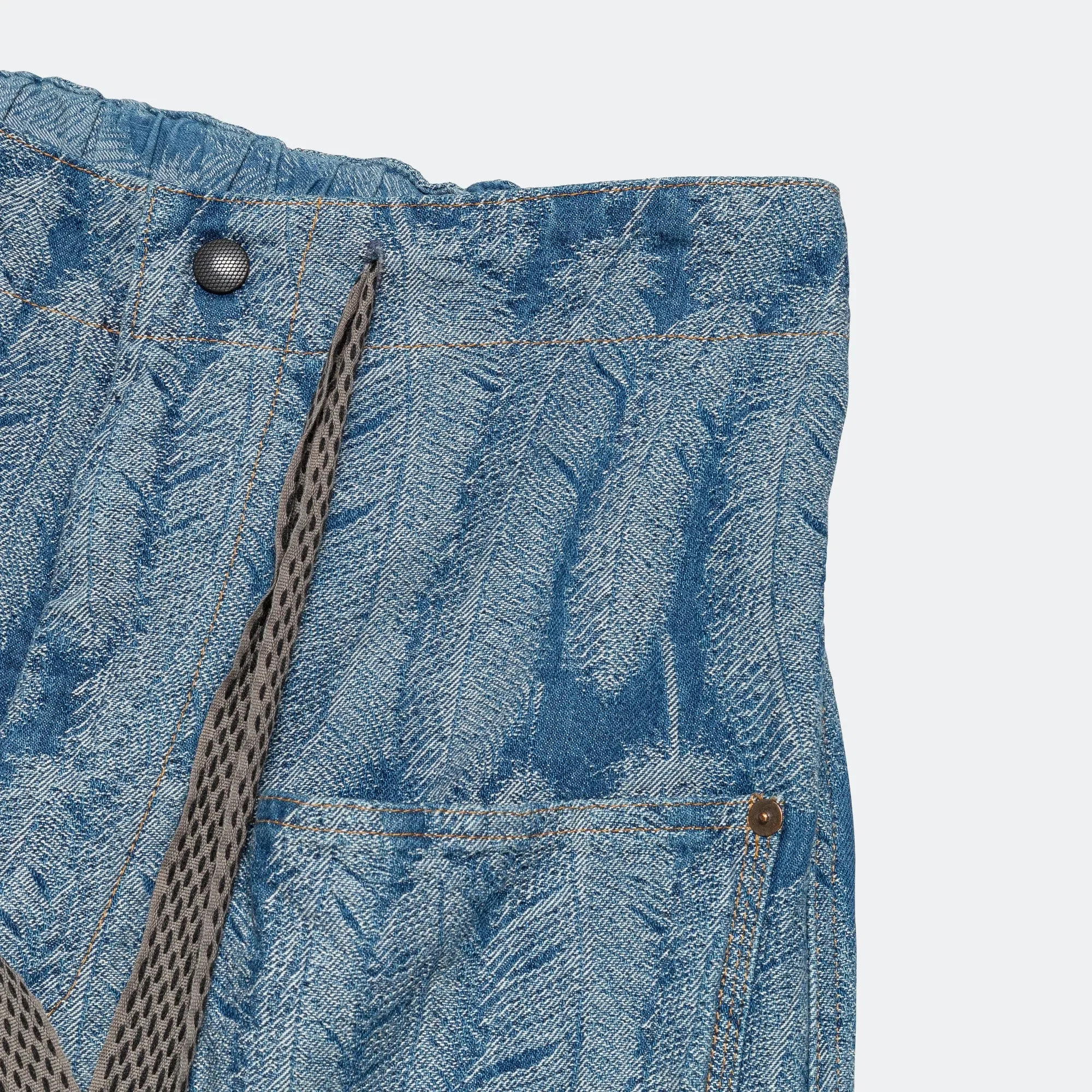 KAPITAL 12oz MAGPIE Denim W-Knee EASY Baggy Pants - Light