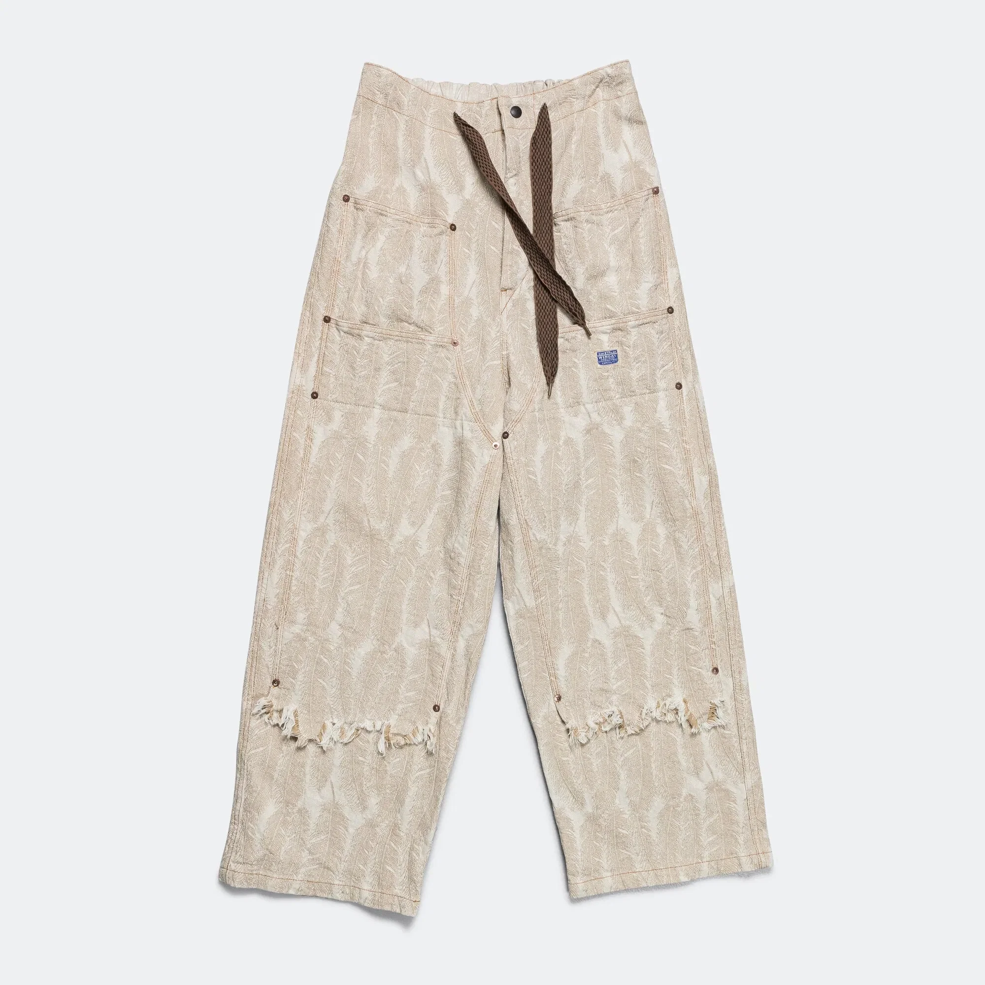 KAPITAL 12oz MAGPIE Denim W-Knee EASY Baggy Pants - Ecru
