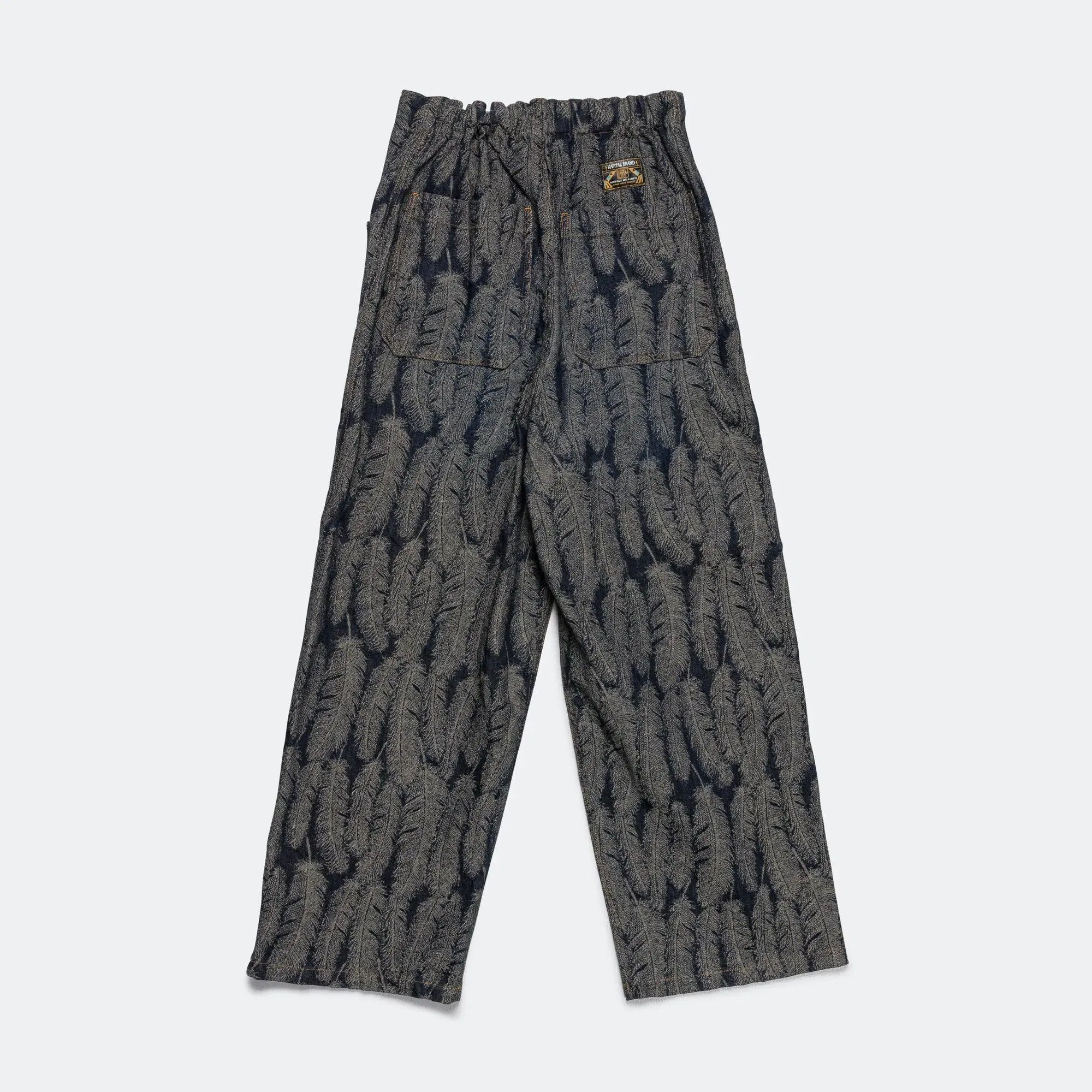 KAPITAL 12oz MAGPIE Denim W-Knee EASY Baggy Pants - Dark