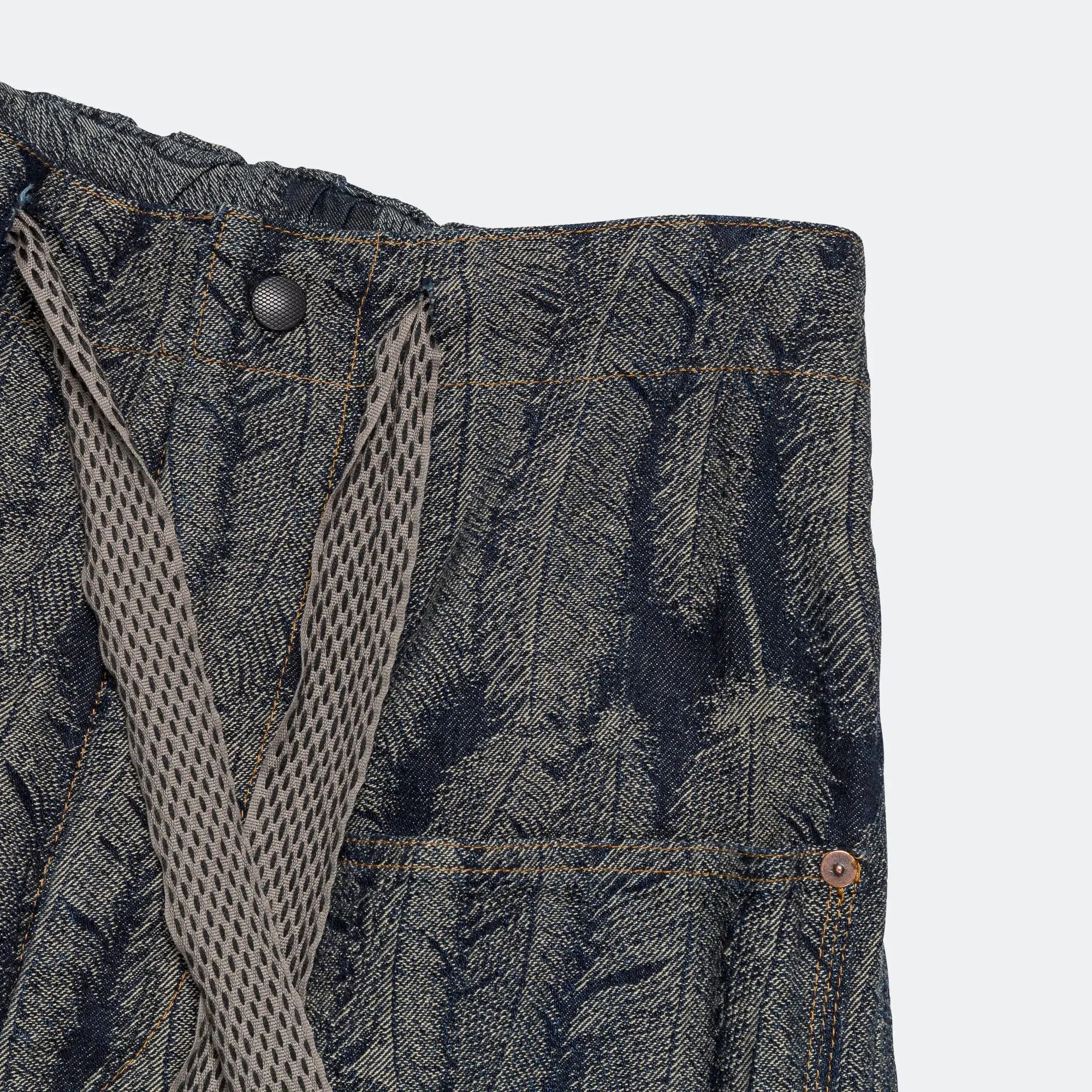 KAPITAL 12oz MAGPIE Denim W-Knee EASY Baggy Pants - Dark