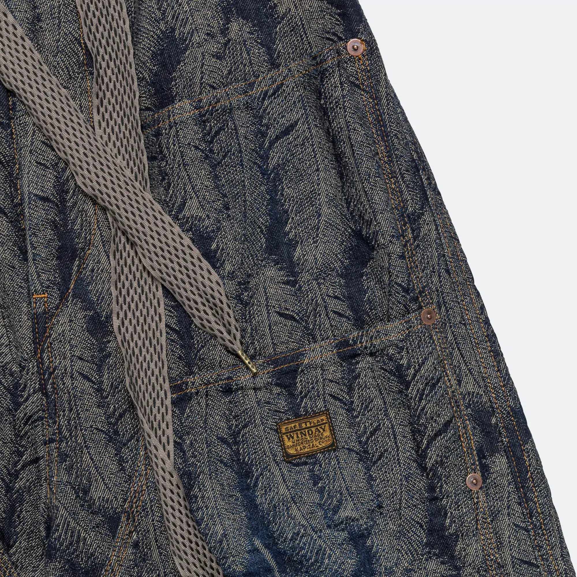 KAPITAL 12oz MAGPIE Denim W-Knee EASY Baggy Pants - Dark