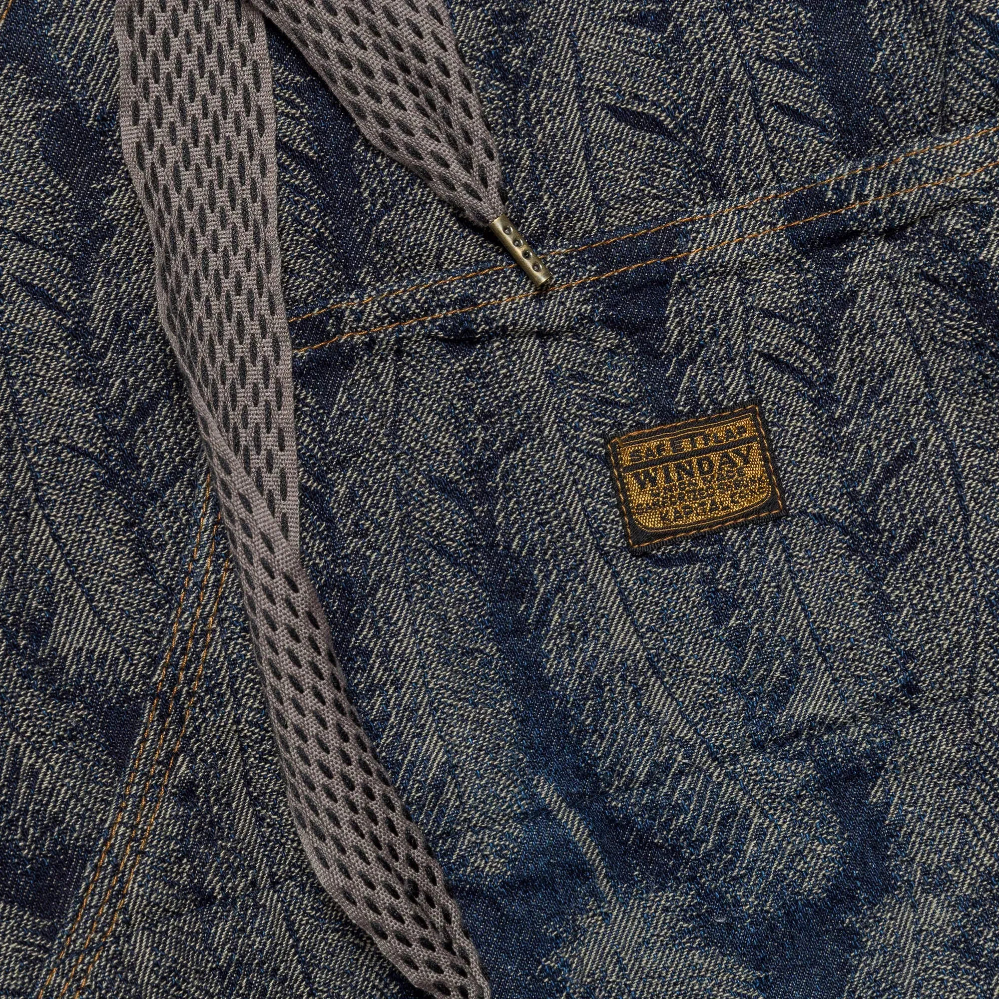 KAPITAL 12oz MAGPIE Denim W-Knee EASY Baggy Pants - Dark