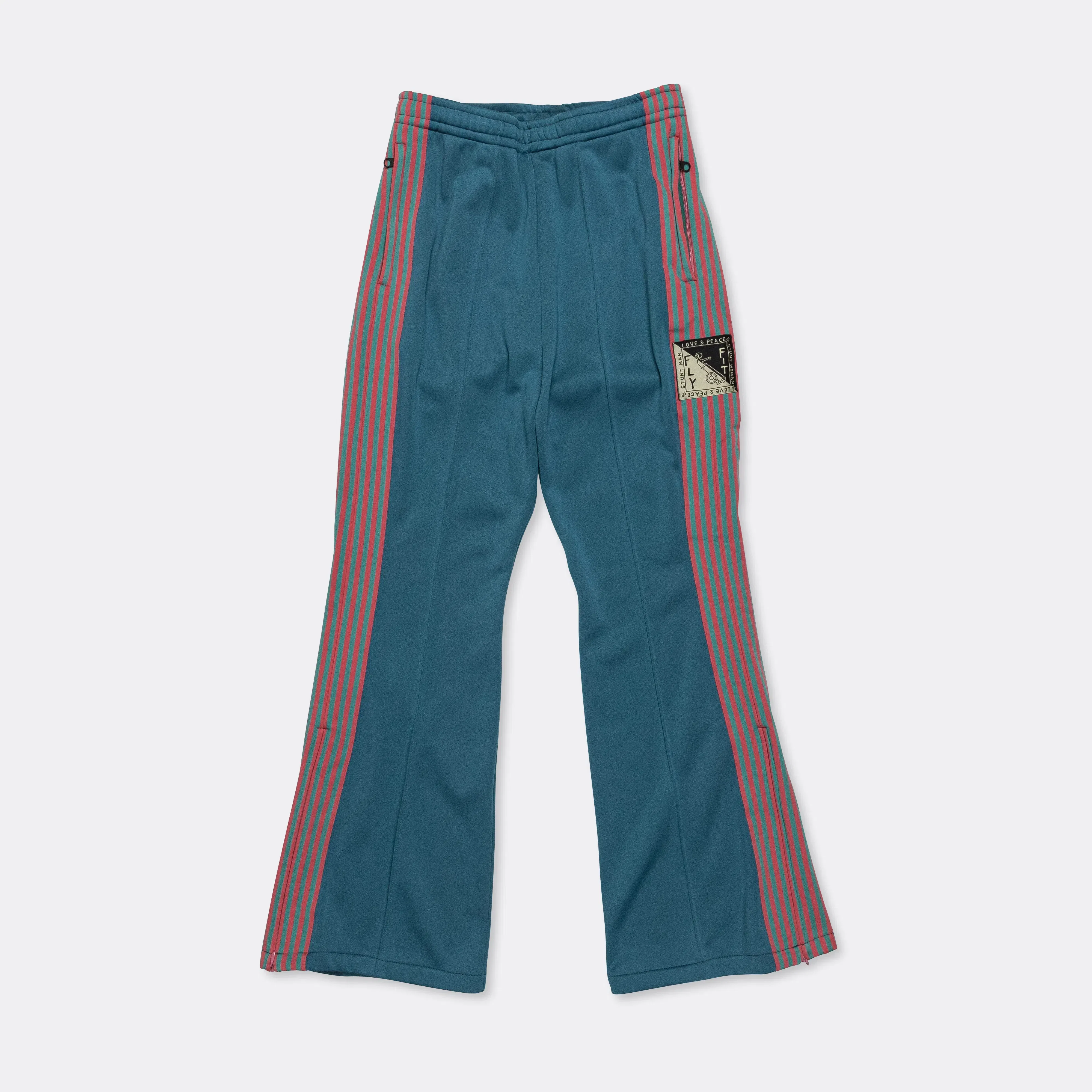 KAPITAL Smooth Heat-Jersey STUNTMEN & WOMEN Track Pants - Turquoise