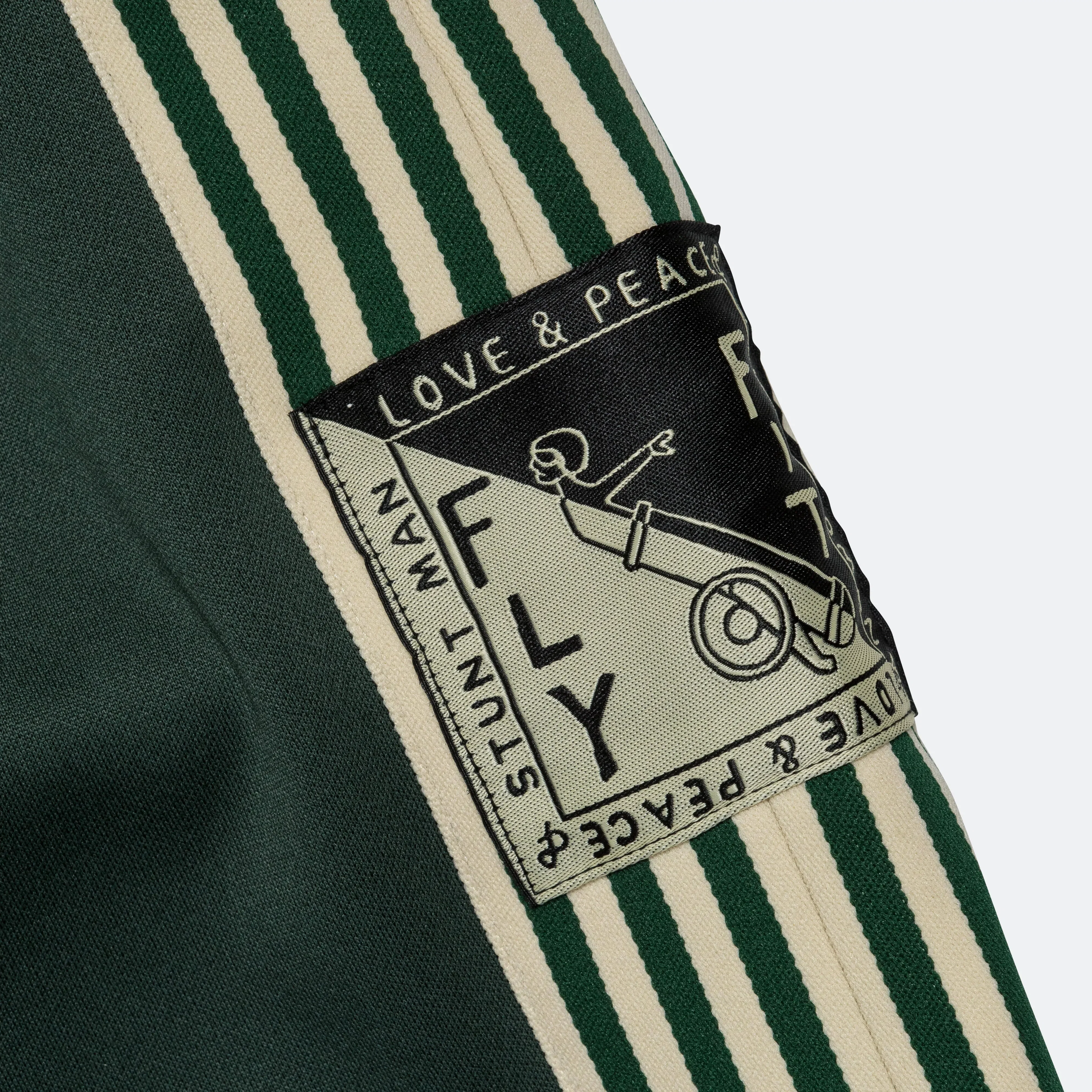 KAPITAL Smooth Heat-Jersey STUNTMEN & WOMEN Track Pants - Green