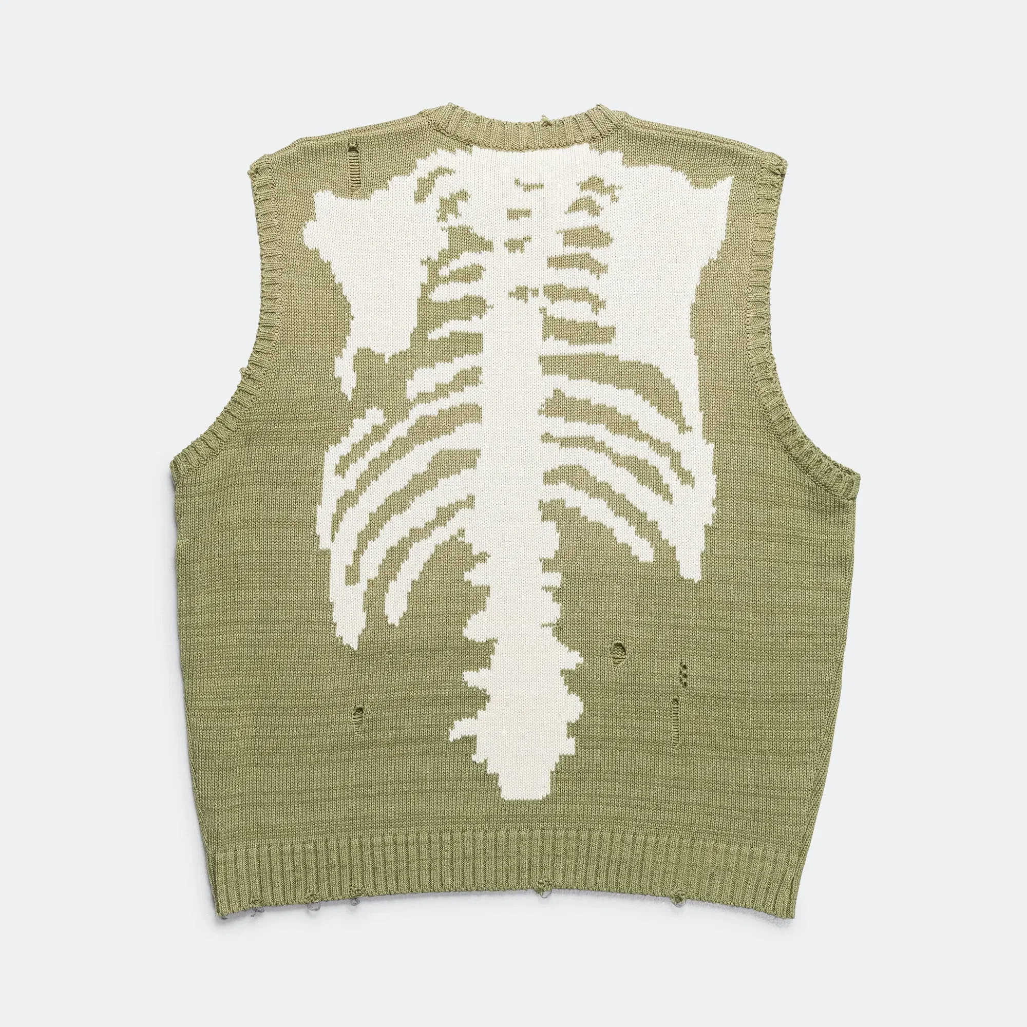 KAPITAL 5G Cotton Knit BONE Vest - Khaki