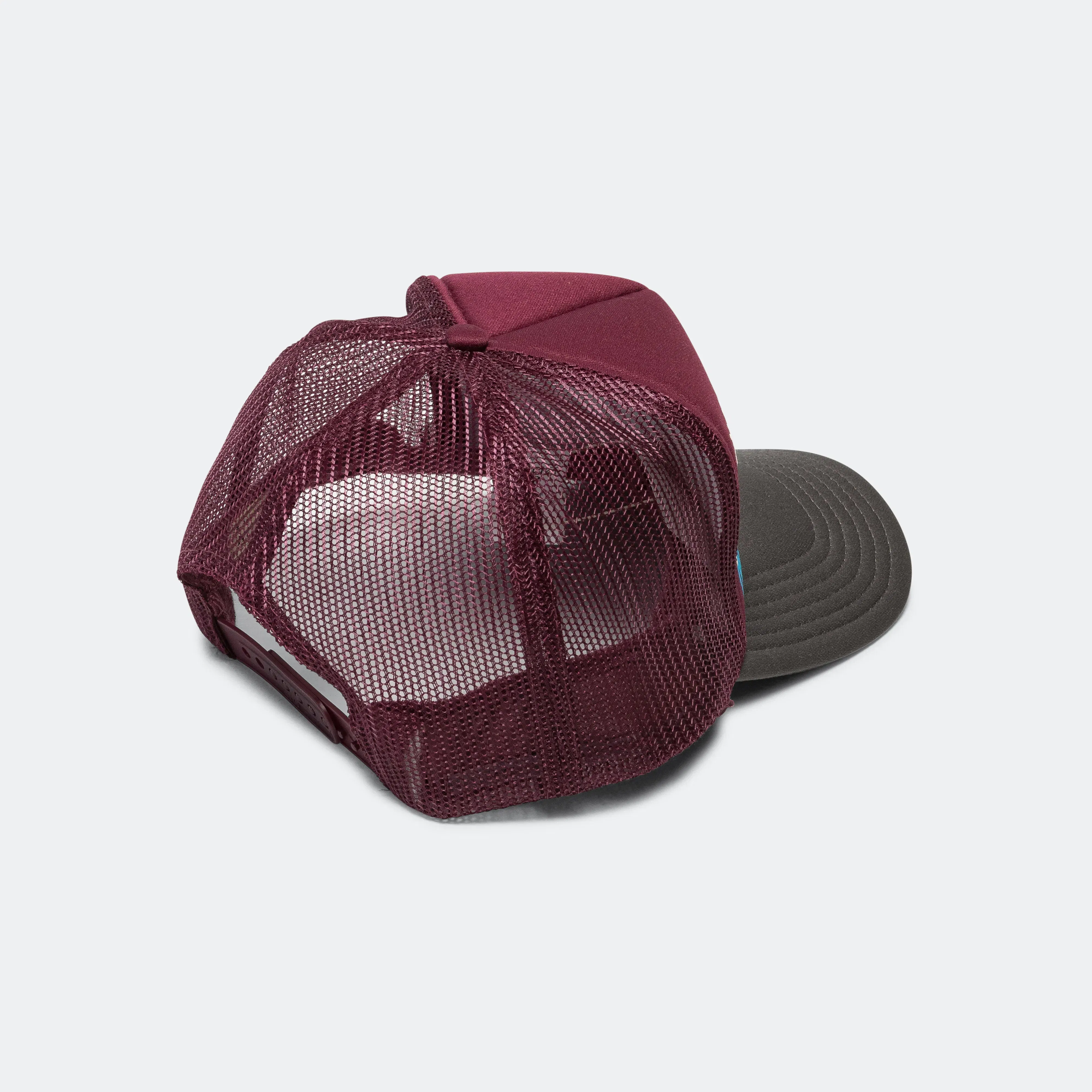 KAPITAL KOUNTRY DIRTY SHRINK Trucker CAP - Burgundy x Charcoal