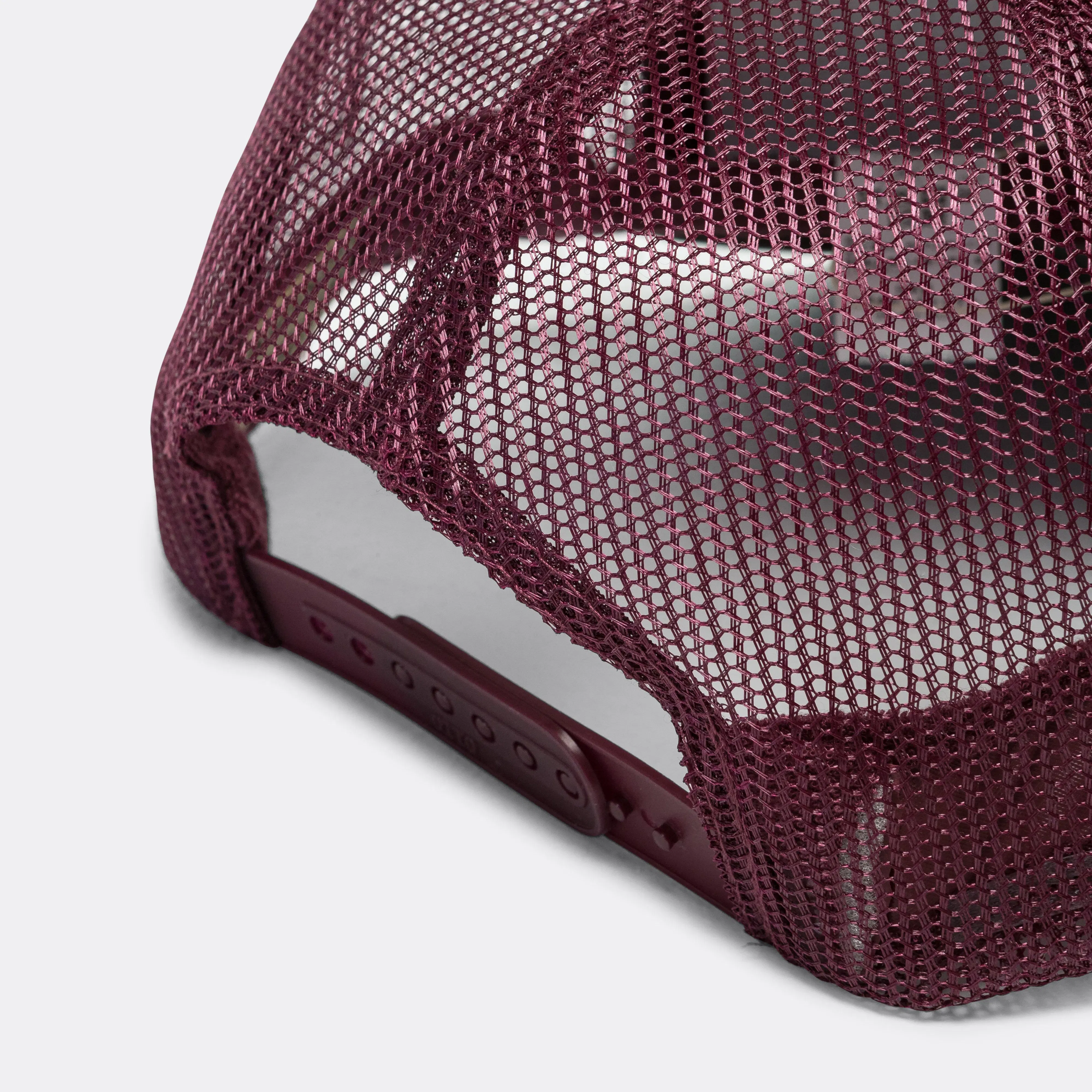 KAPITAL KOUNTRY DIRTY SHRINK Trucker CAP - Burgundy x Charcoal