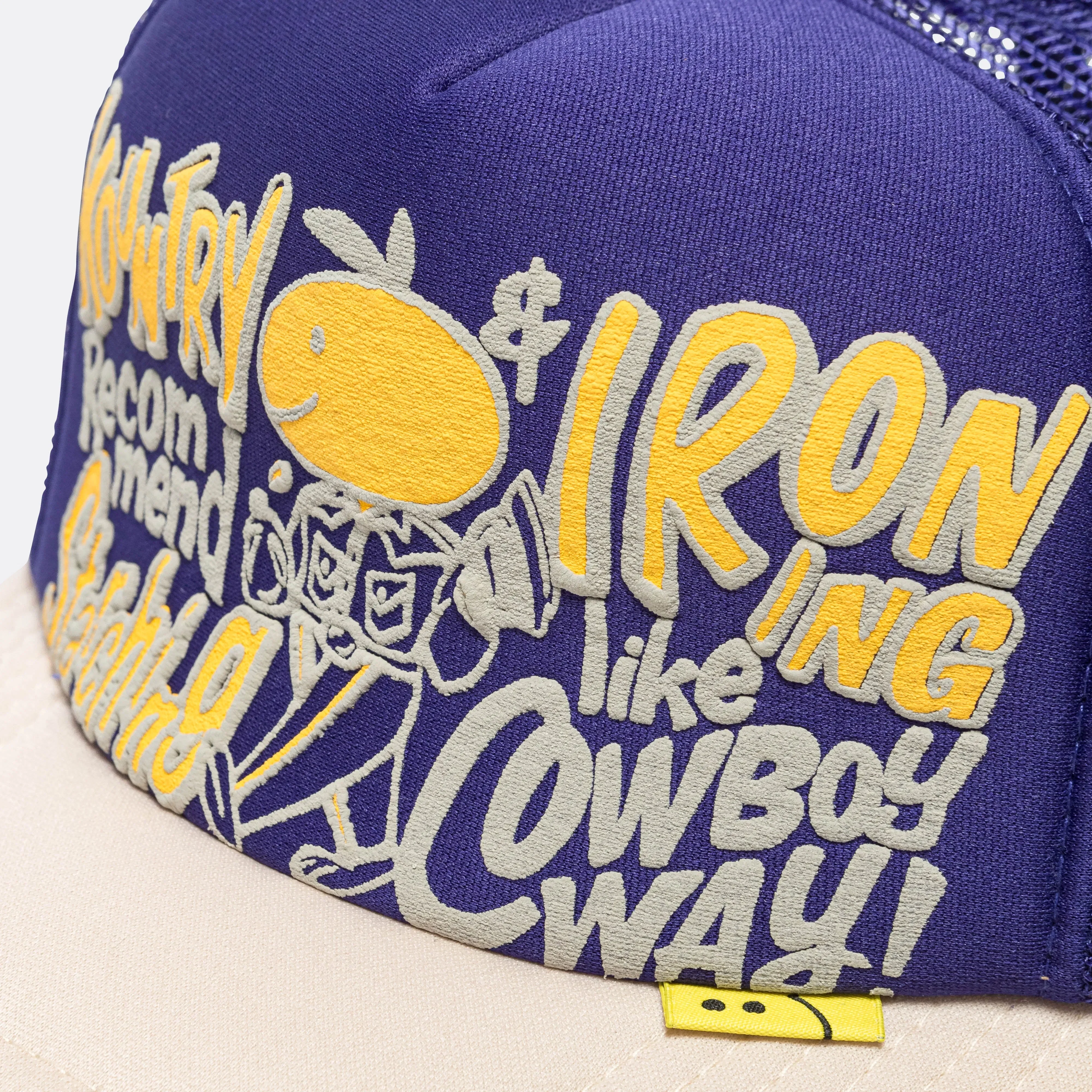 KAPITAL CONEYCOWBOWY Trucker CAP - Purple x Ecru
