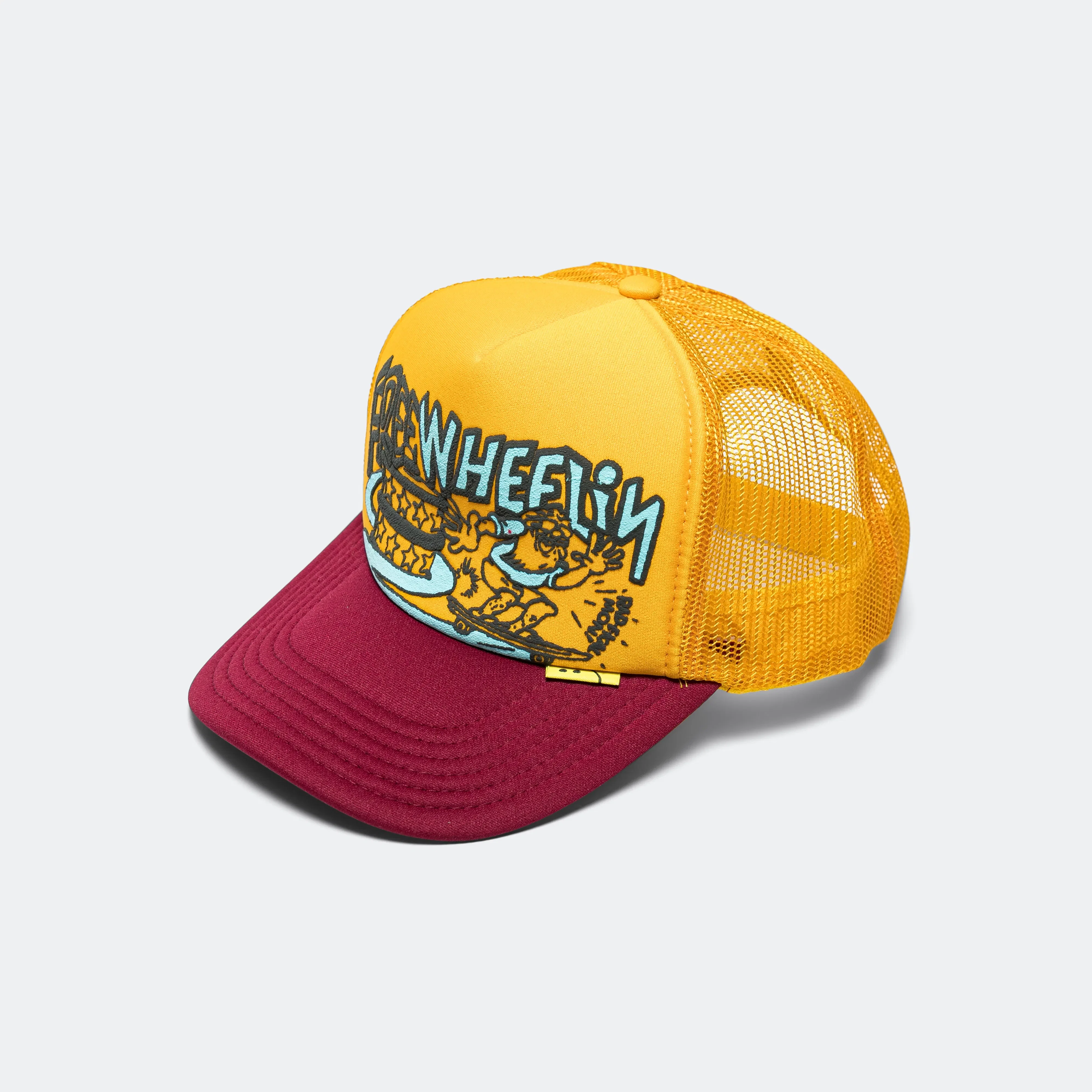 KAPITAL FREE WHEELIN' Trucker Cap - Gold/Burgundy