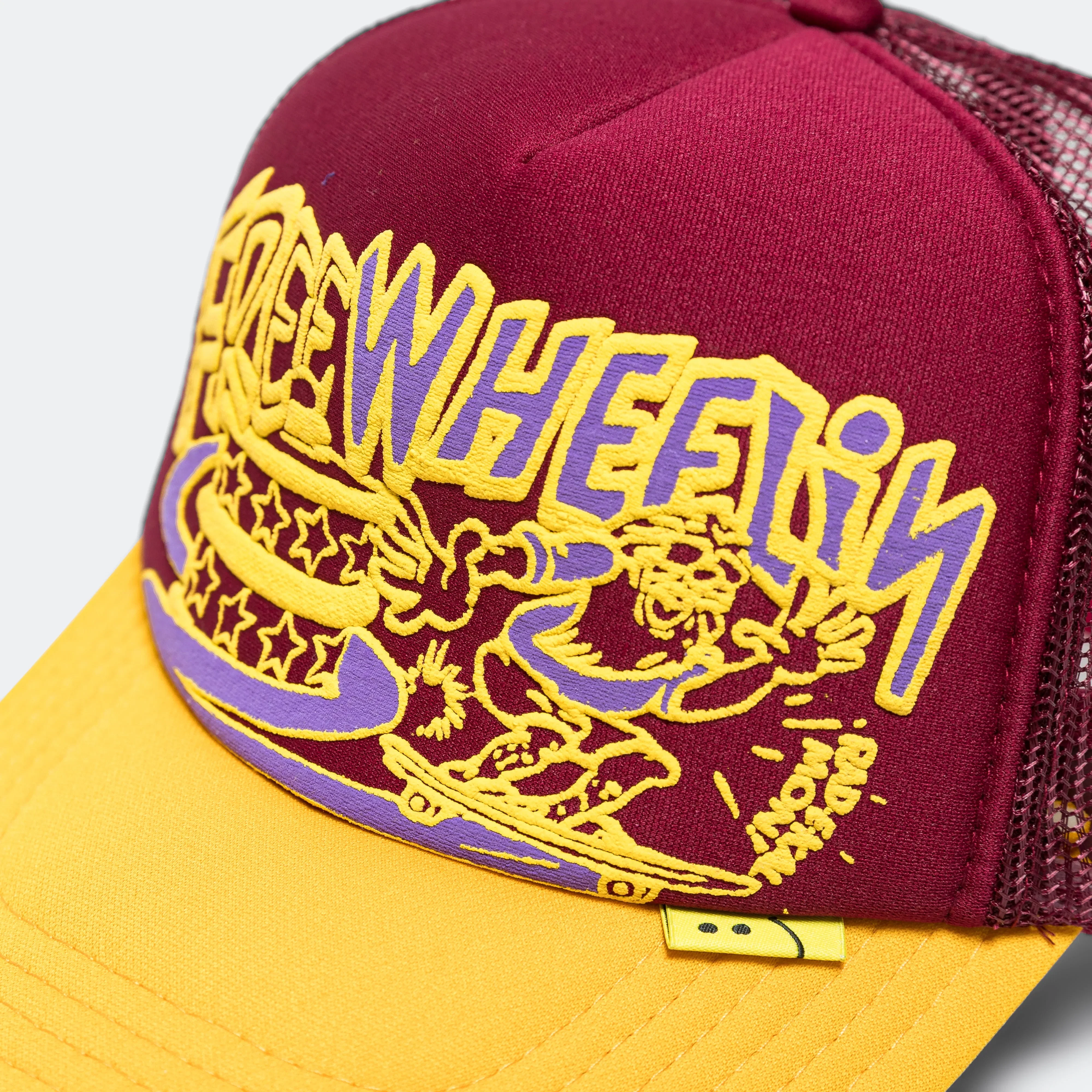 KAPITAL FREE WHEELIN' Trucker Cap - Burgundy