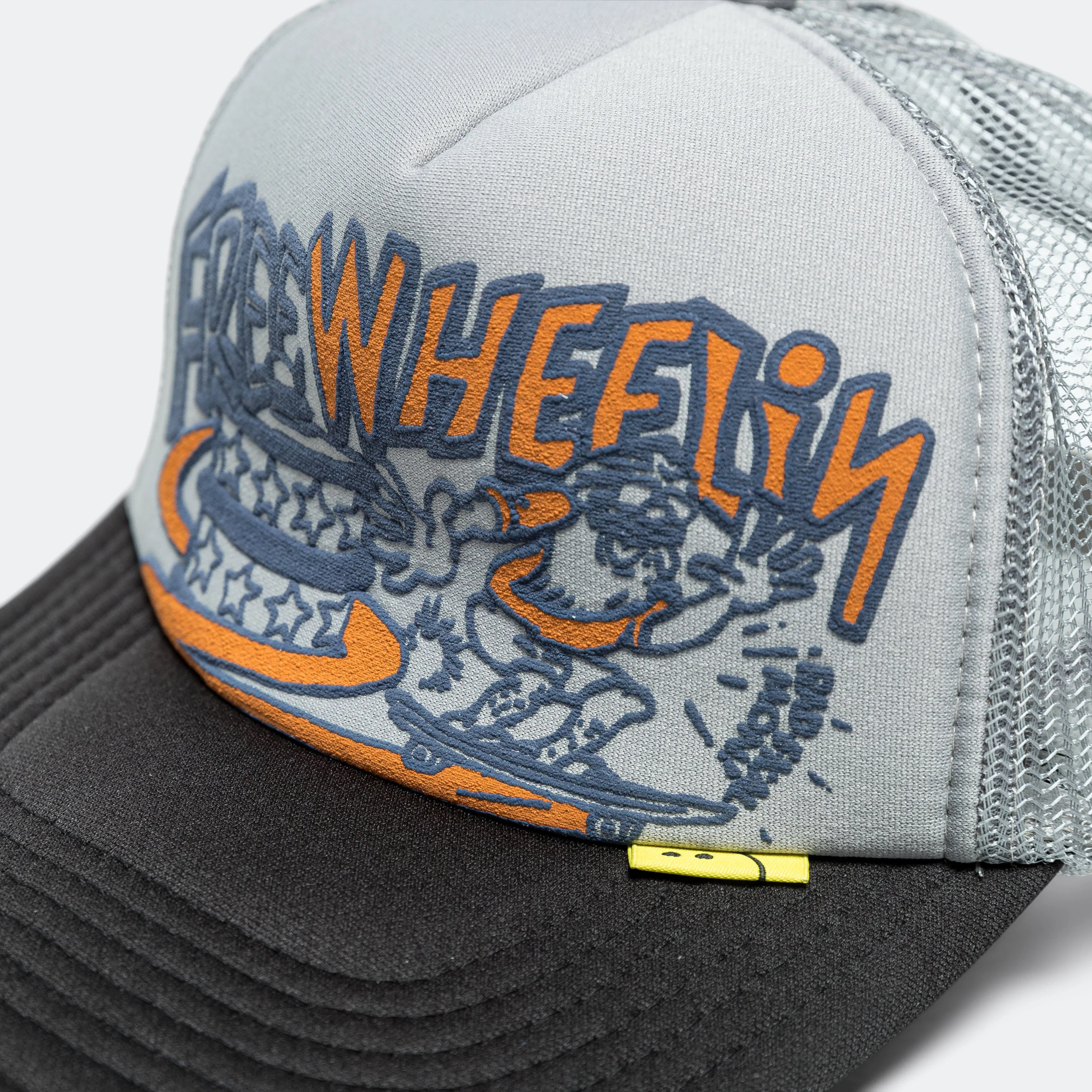 KAPITAL FREE WHEELIN' Trucker Cap - Grey/Black