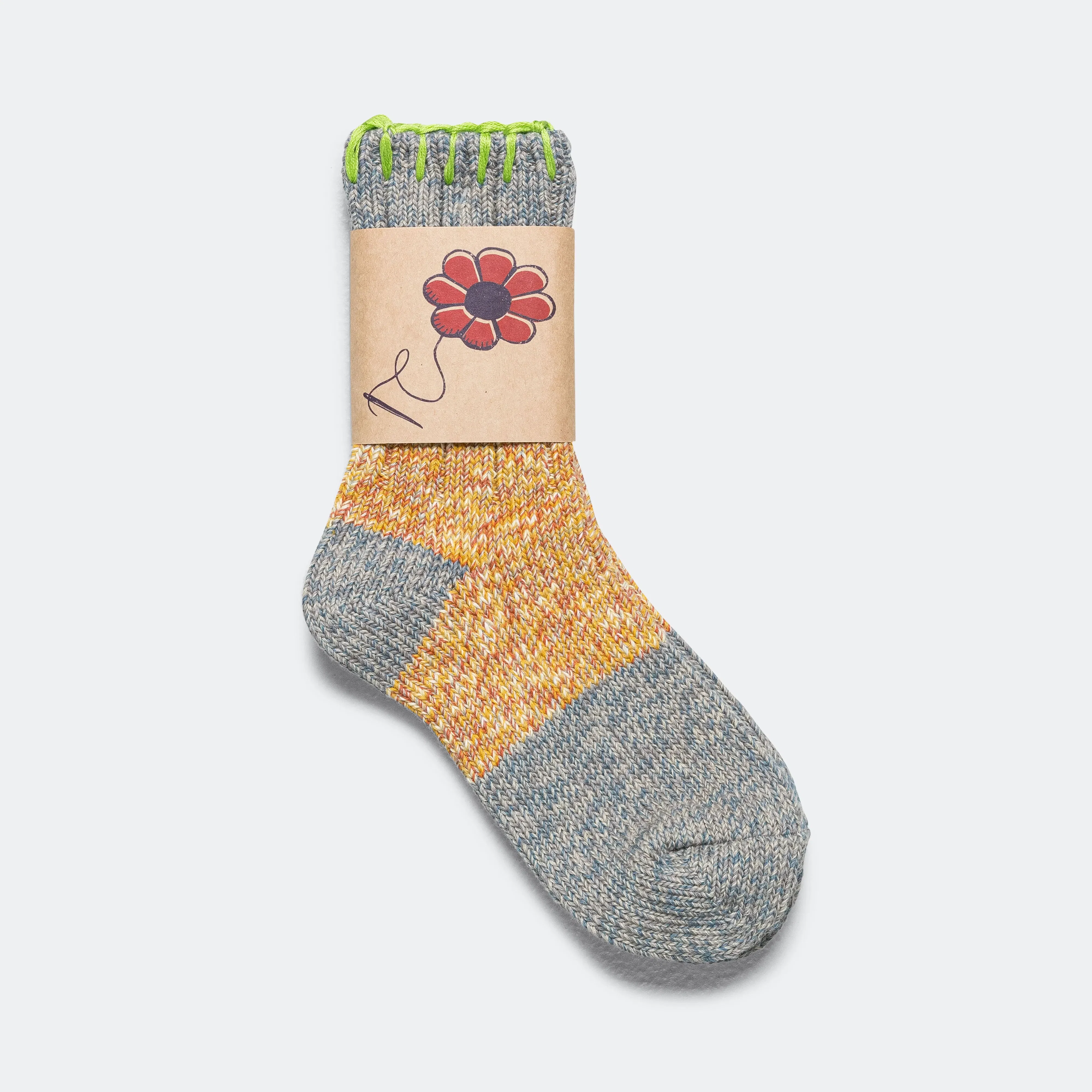 KAPITAL 56 Yarns Grandrelle GOGH HOBO-Stitch Socks - Yellow