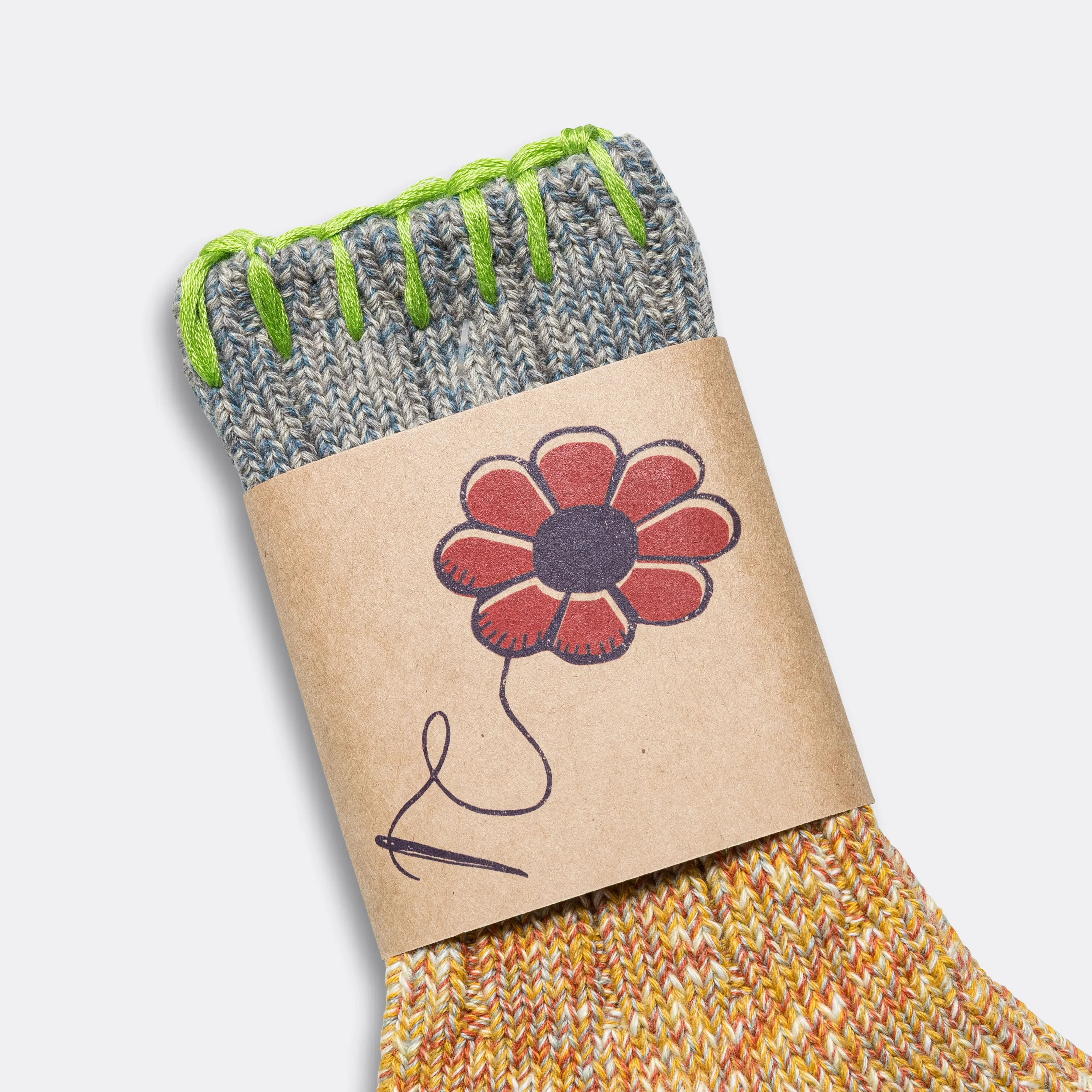 KAPITAL 56 Yarns Grandrelle GOGH HOBO-Stitch Socks - Yellow