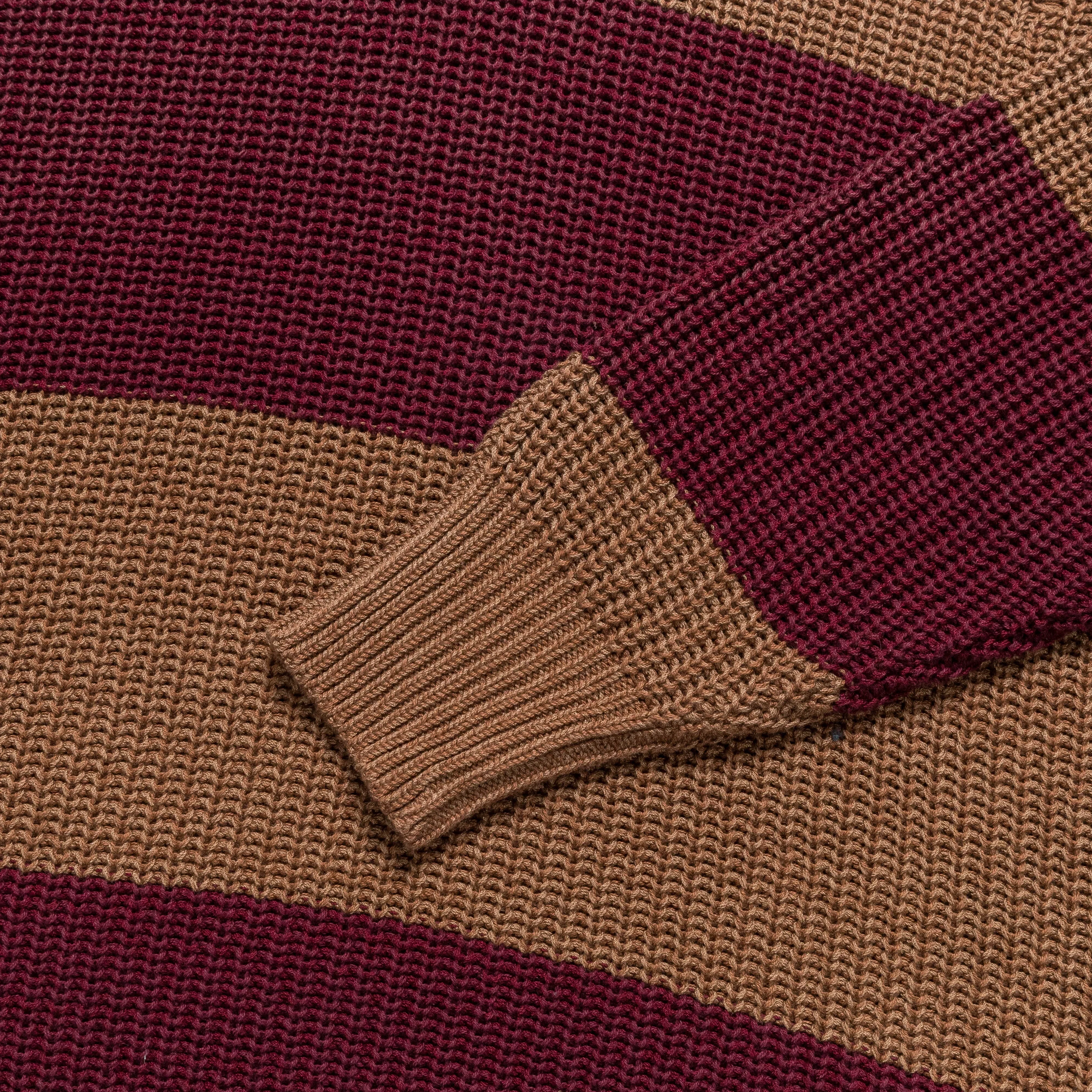 KAPITAL 5G Cotton Knit RUGGER Shirt - Brown/Burgundy
