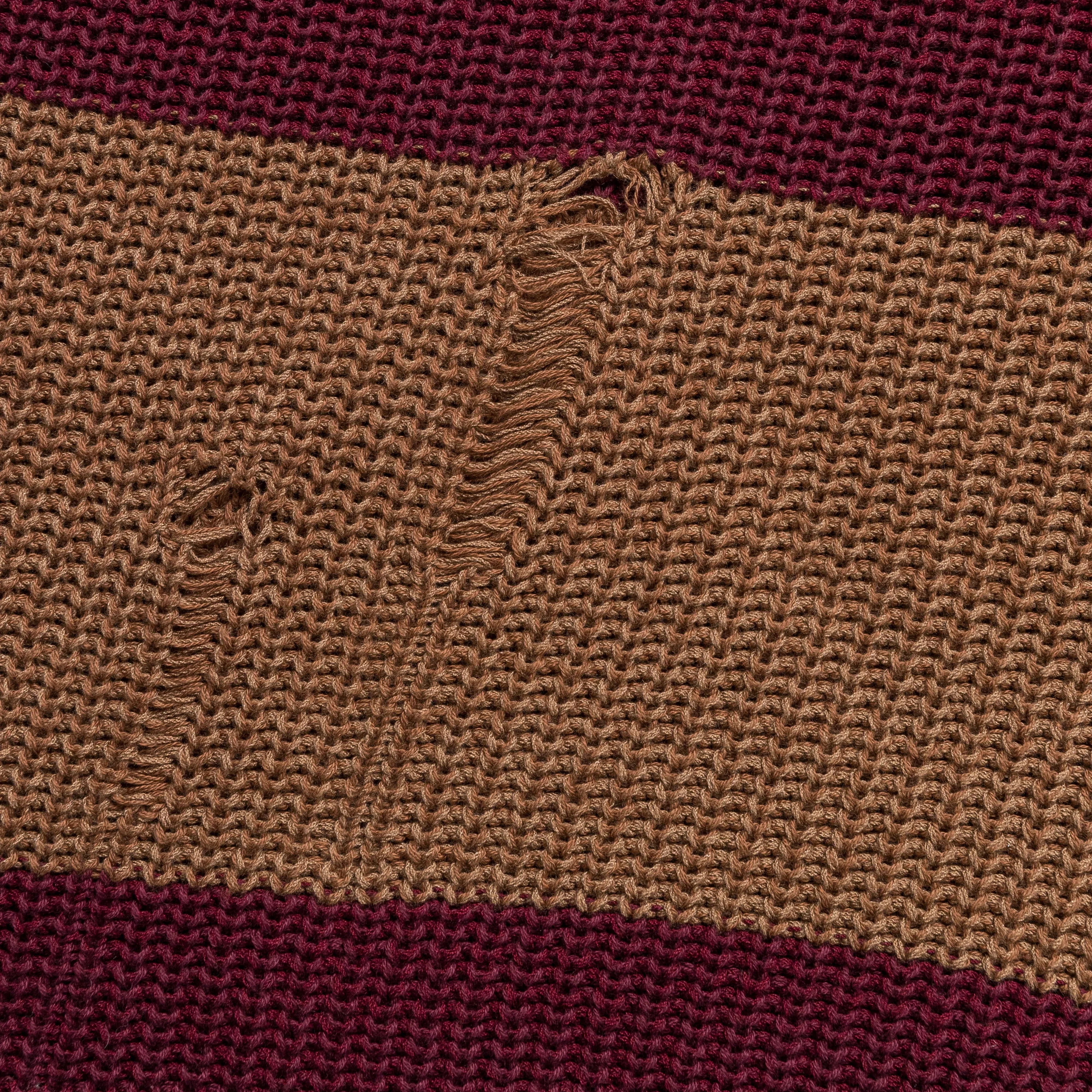KAPITAL 5G Cotton Knit RUGGER Shirt - Brown/Burgundy